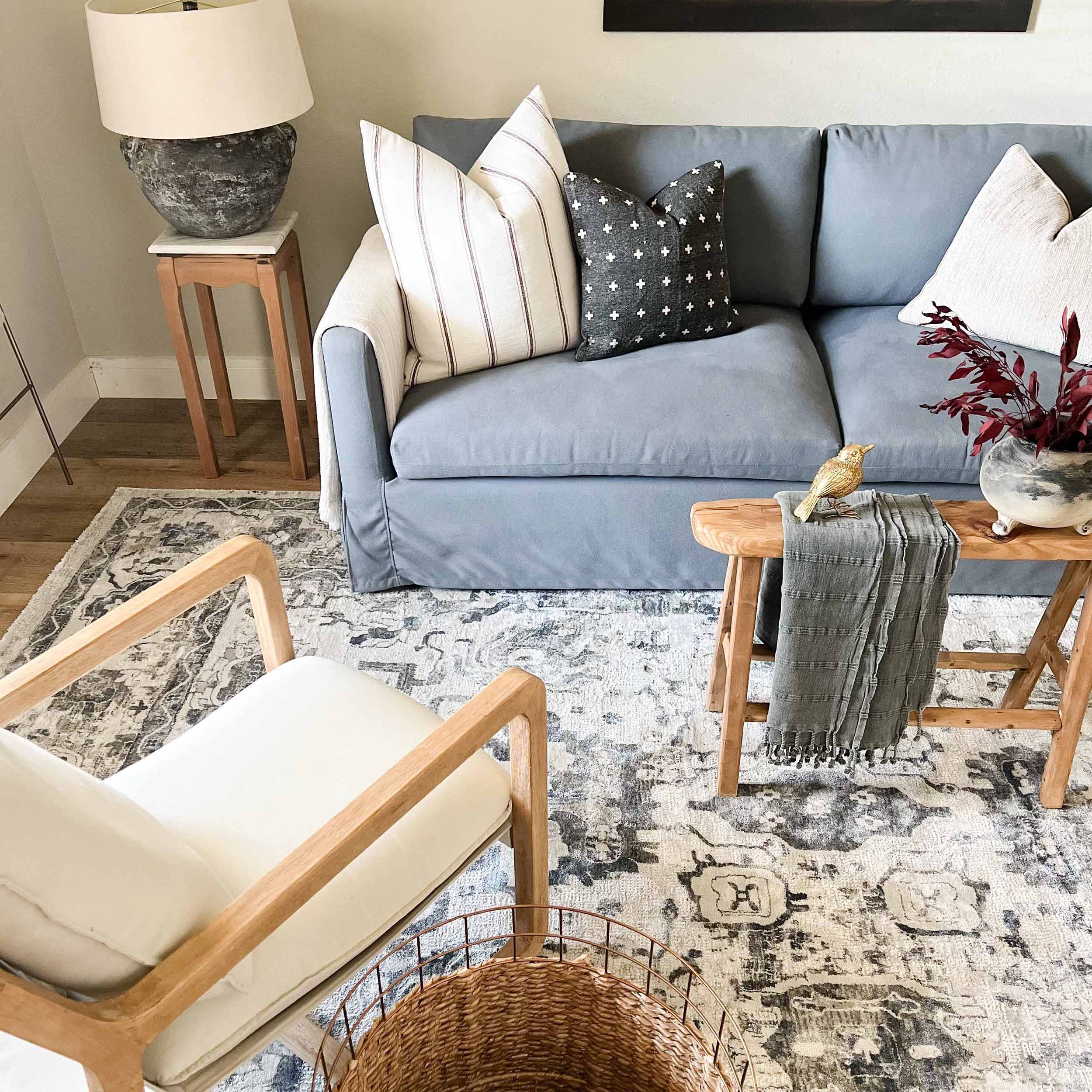 Iman Blue and Grey Transitional Rug - Image 9