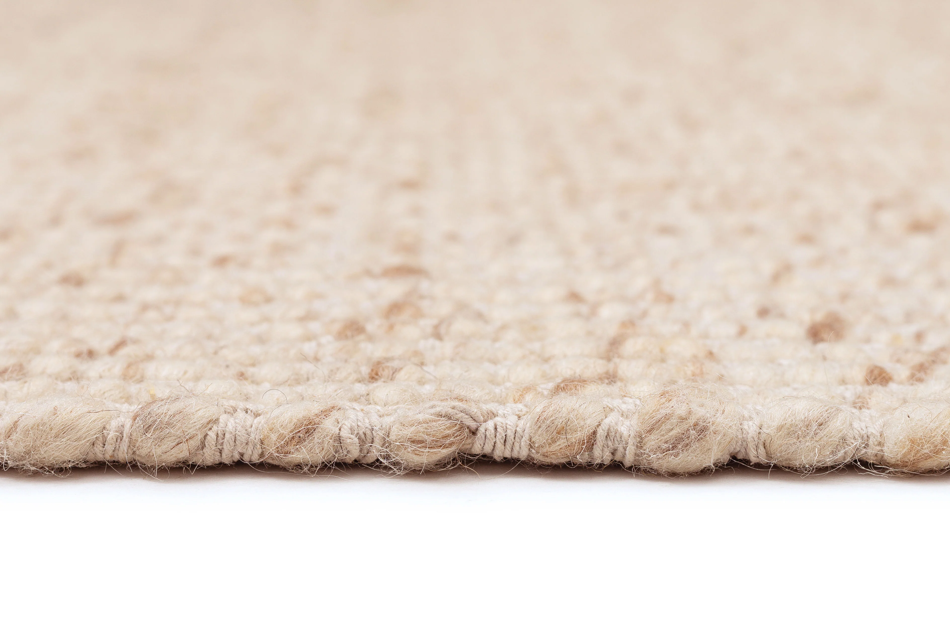 Indya Marbled Cream and Beige Chunky Wool Rug - Image 10