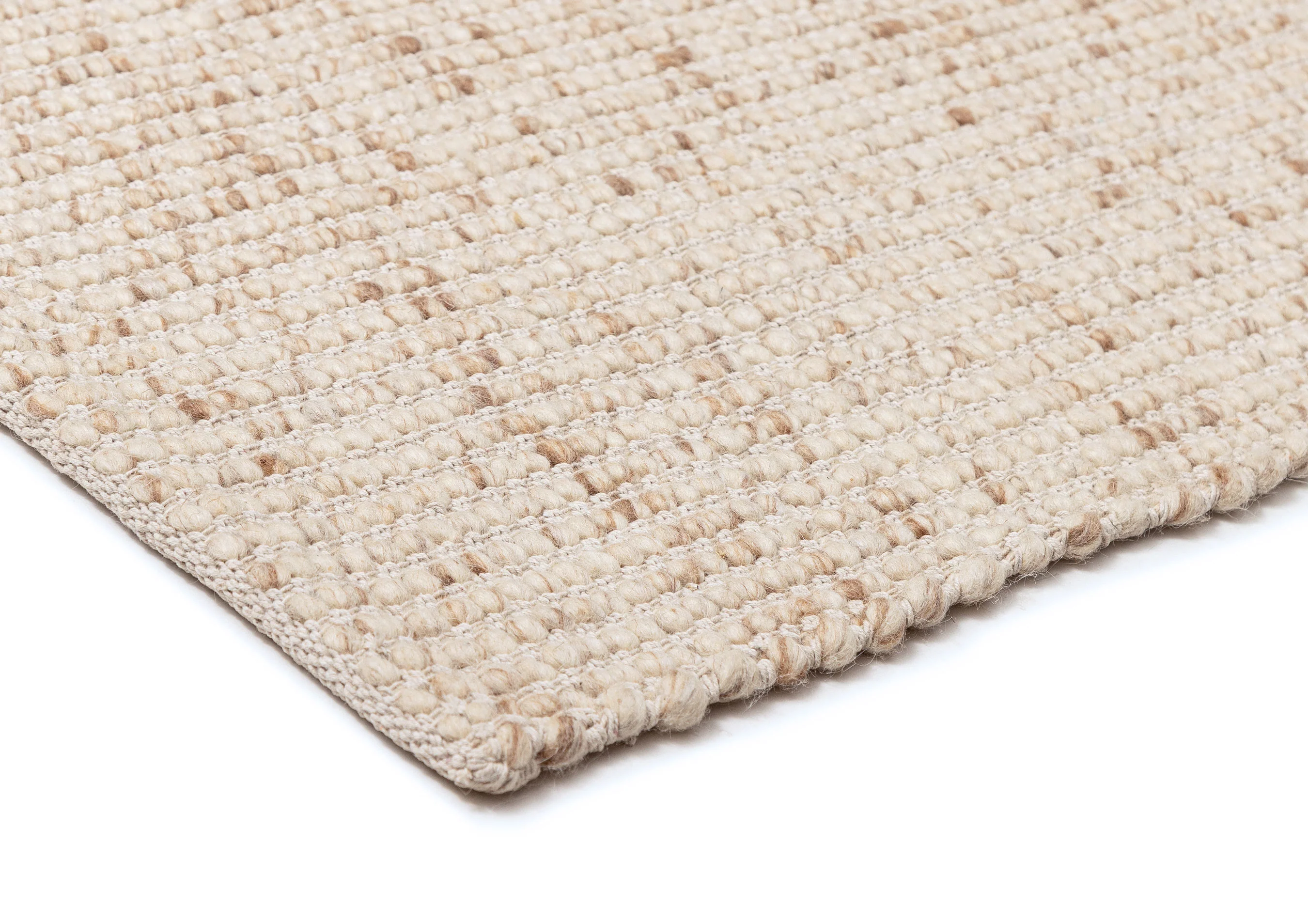 Indya Marbled Cream and Beige Chunky Wool Rug - Image 6