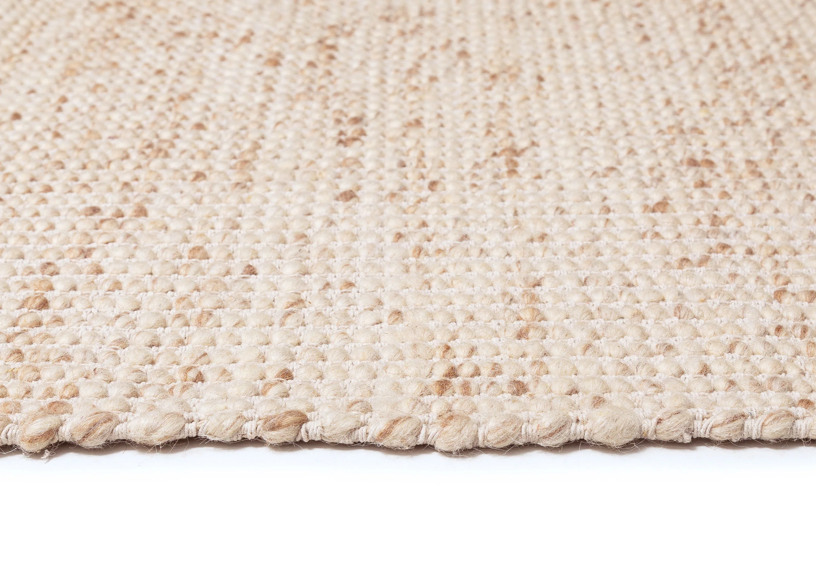 Indya Marbled Cream and Beige Chunky Wool Rug - Image 7