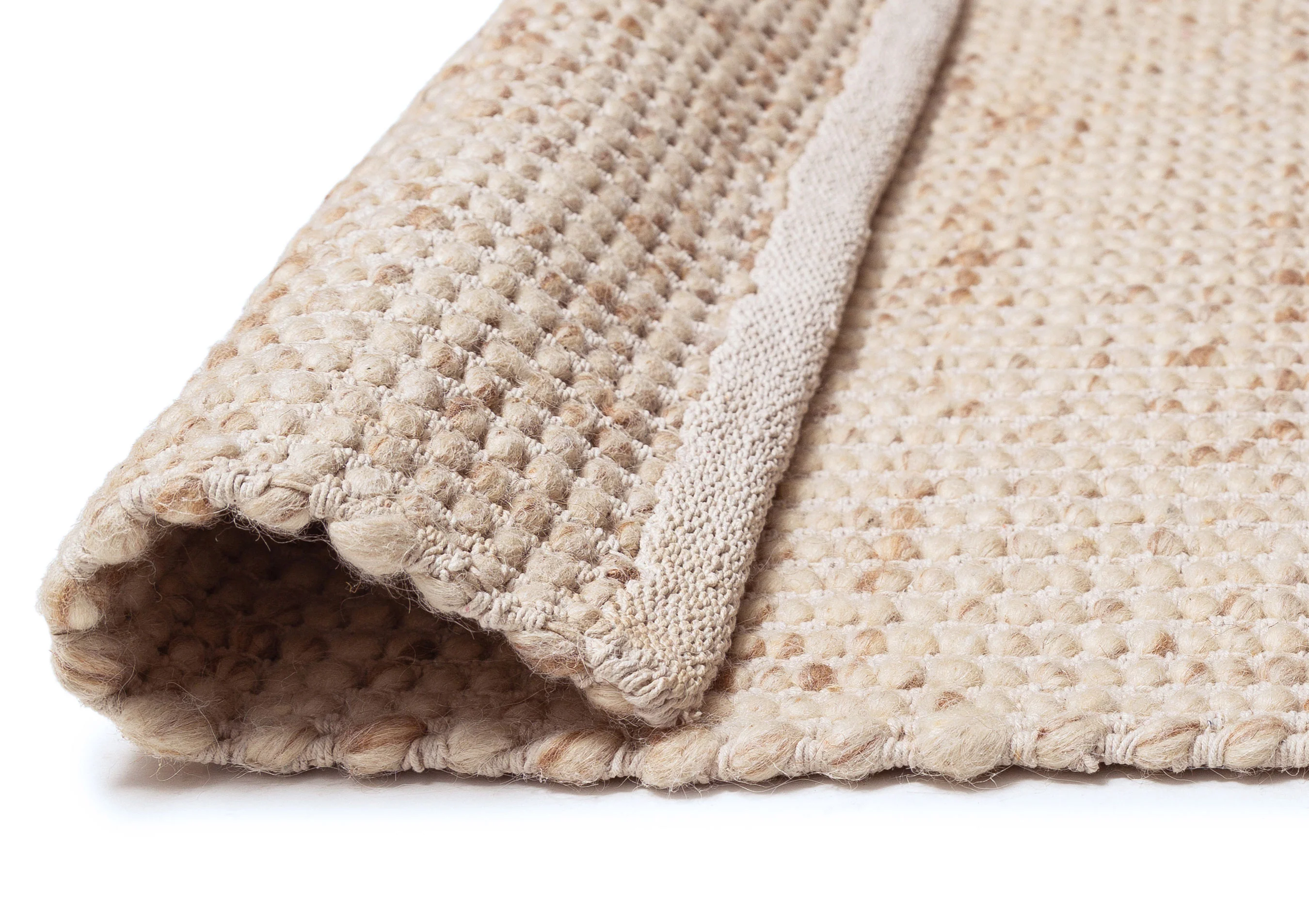 Indya Marbled Cream and Beige Chunky Wool Rug - Image 8