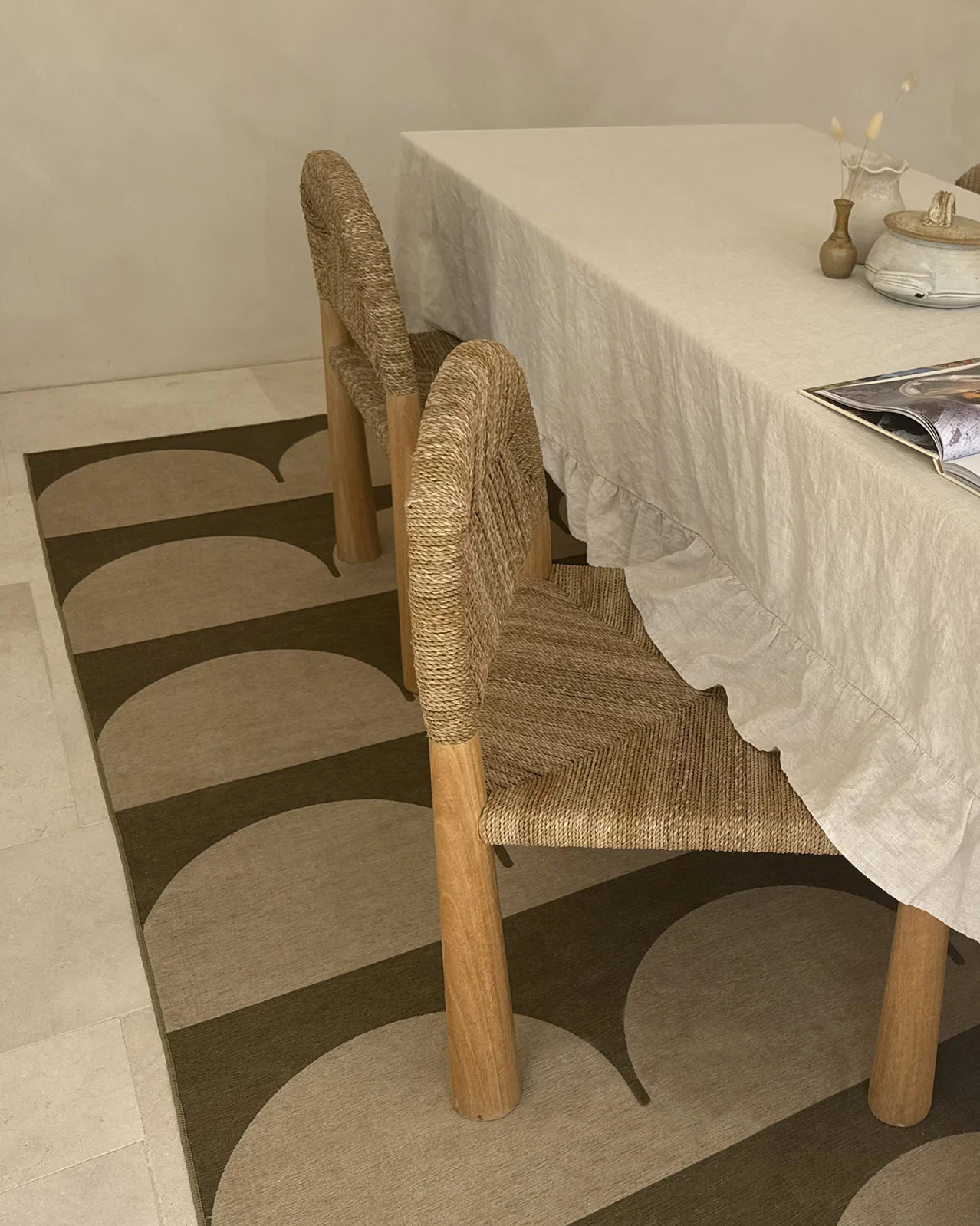 Inez Forest and Sage Arch Stripe Indoor Outdoor Rug - Image 6