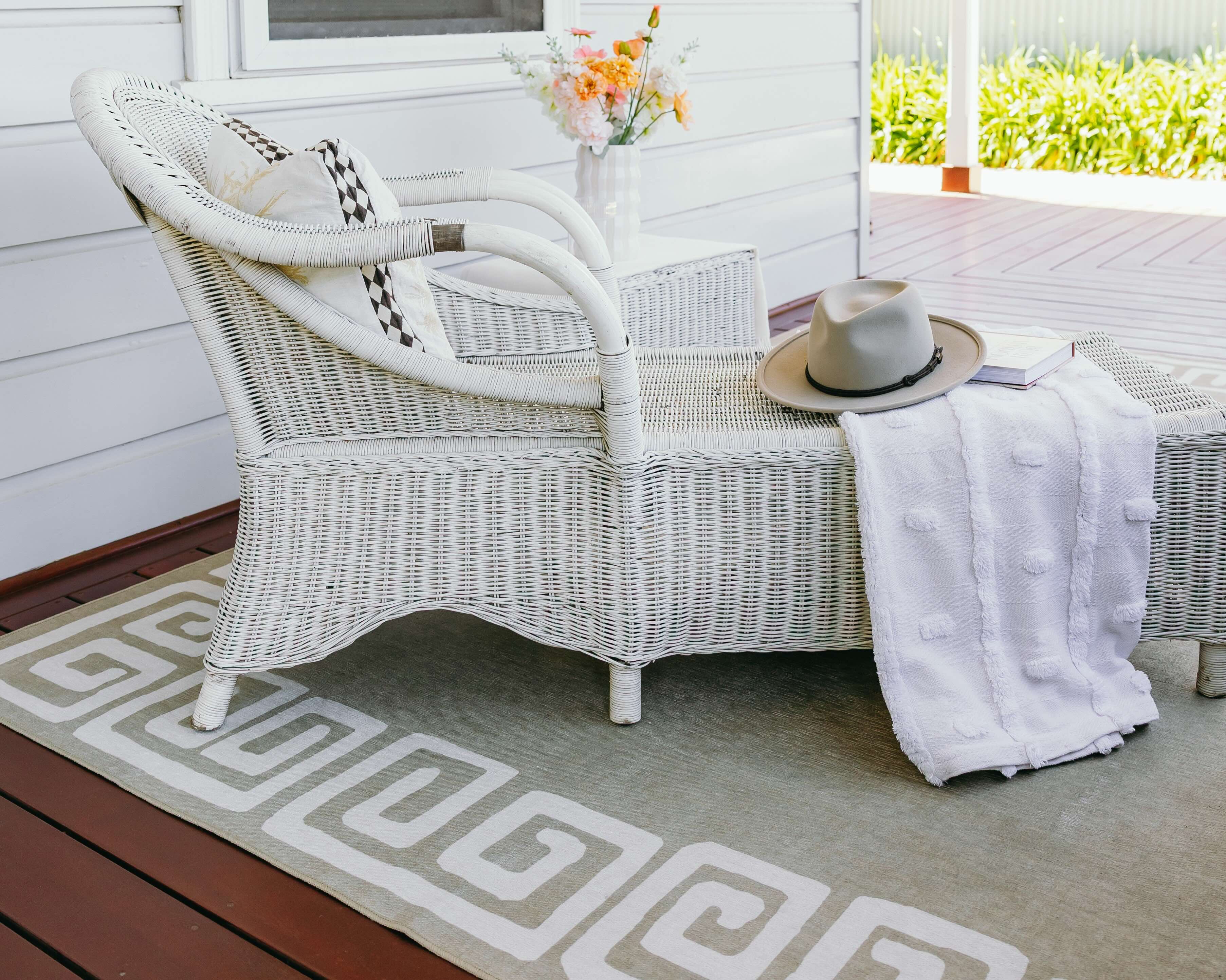 Ione Sandy Beige and Light Oat Geometric Indoor Outdoor Rug - Image 3