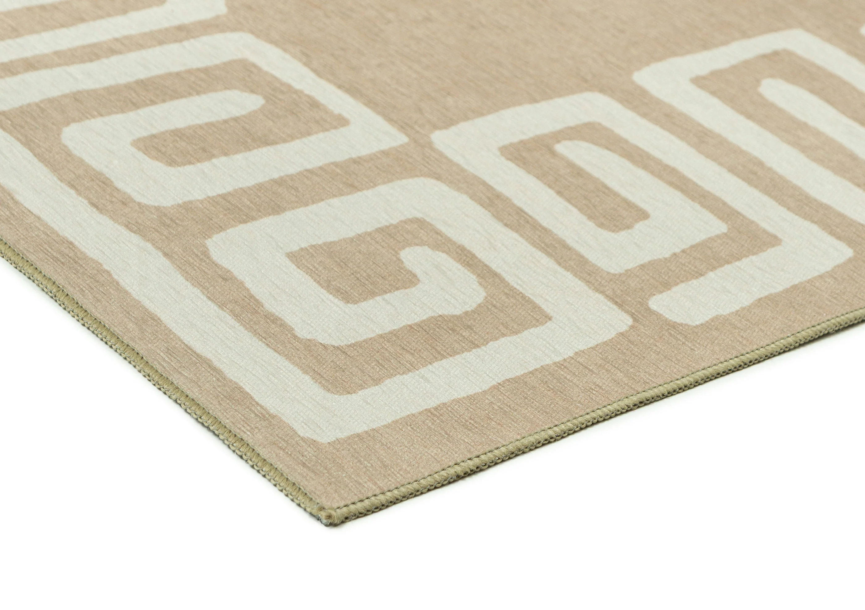 Ione Sandy Beige and Light Oat Geometric Indoor Outdoor Rug - Image 6