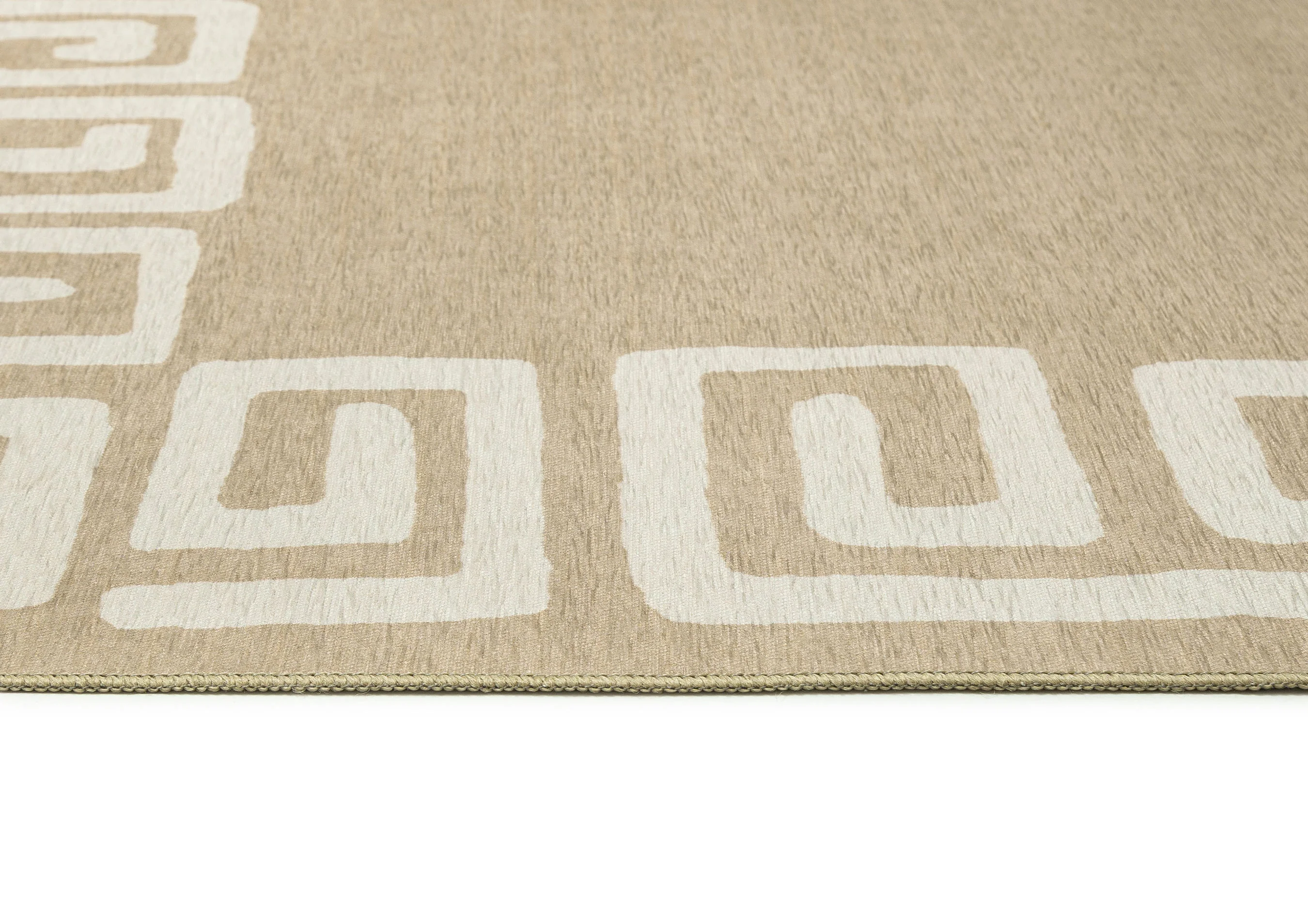 Ione Sandy Beige and Light Oat Geometric Indoor Outdoor Rug - Image 7