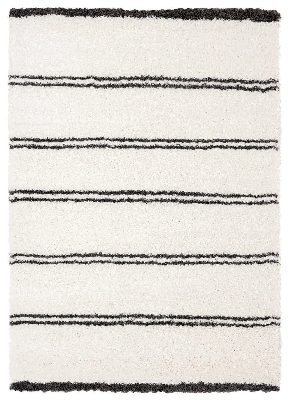 Irina Ivory And Charcoal Grey Shag Rug