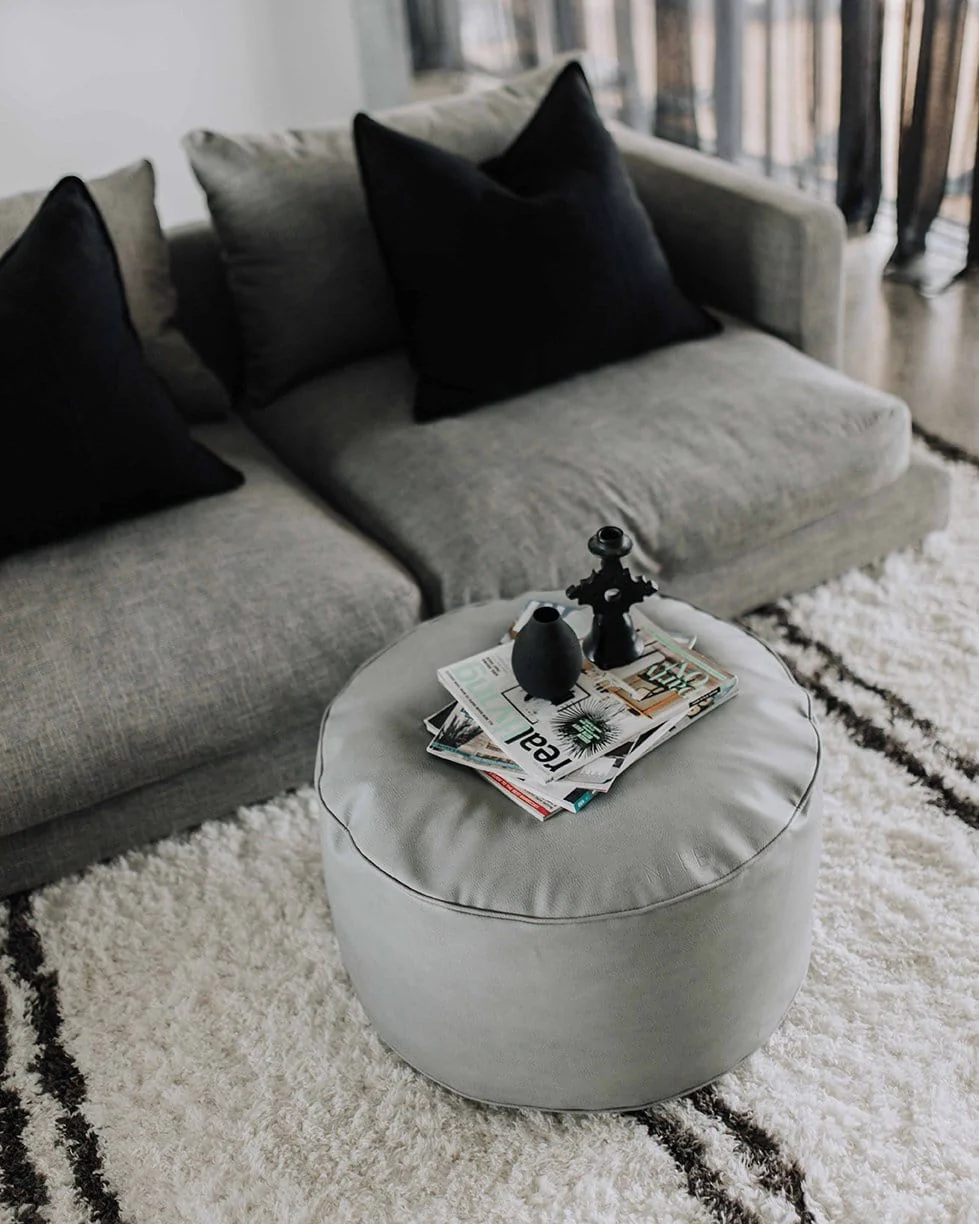 Irina Ivory And Charcoal Grey Shag Rug - Image 7