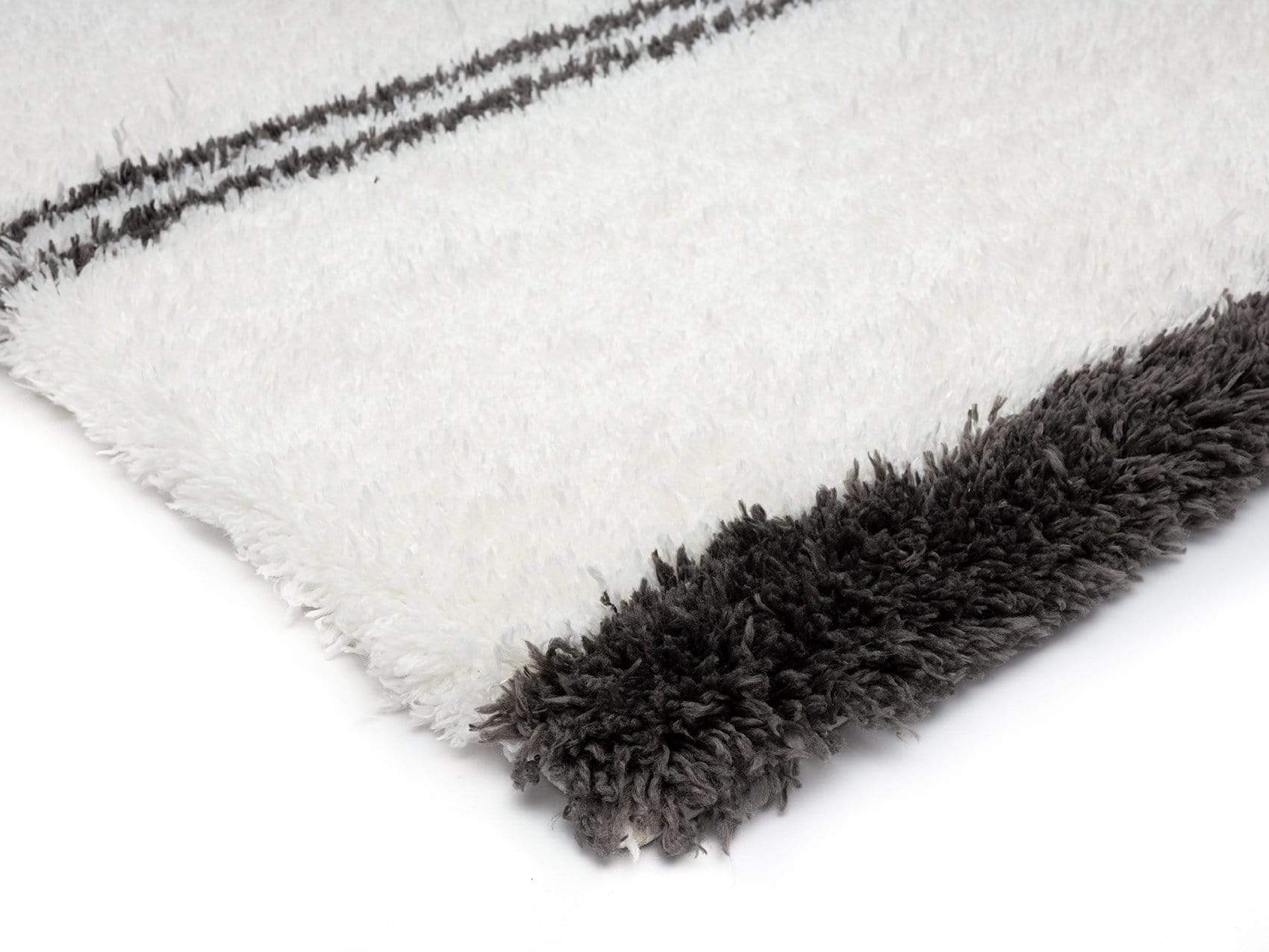 Irina Ivory And Charcoal Grey Shag Rug - Image 9