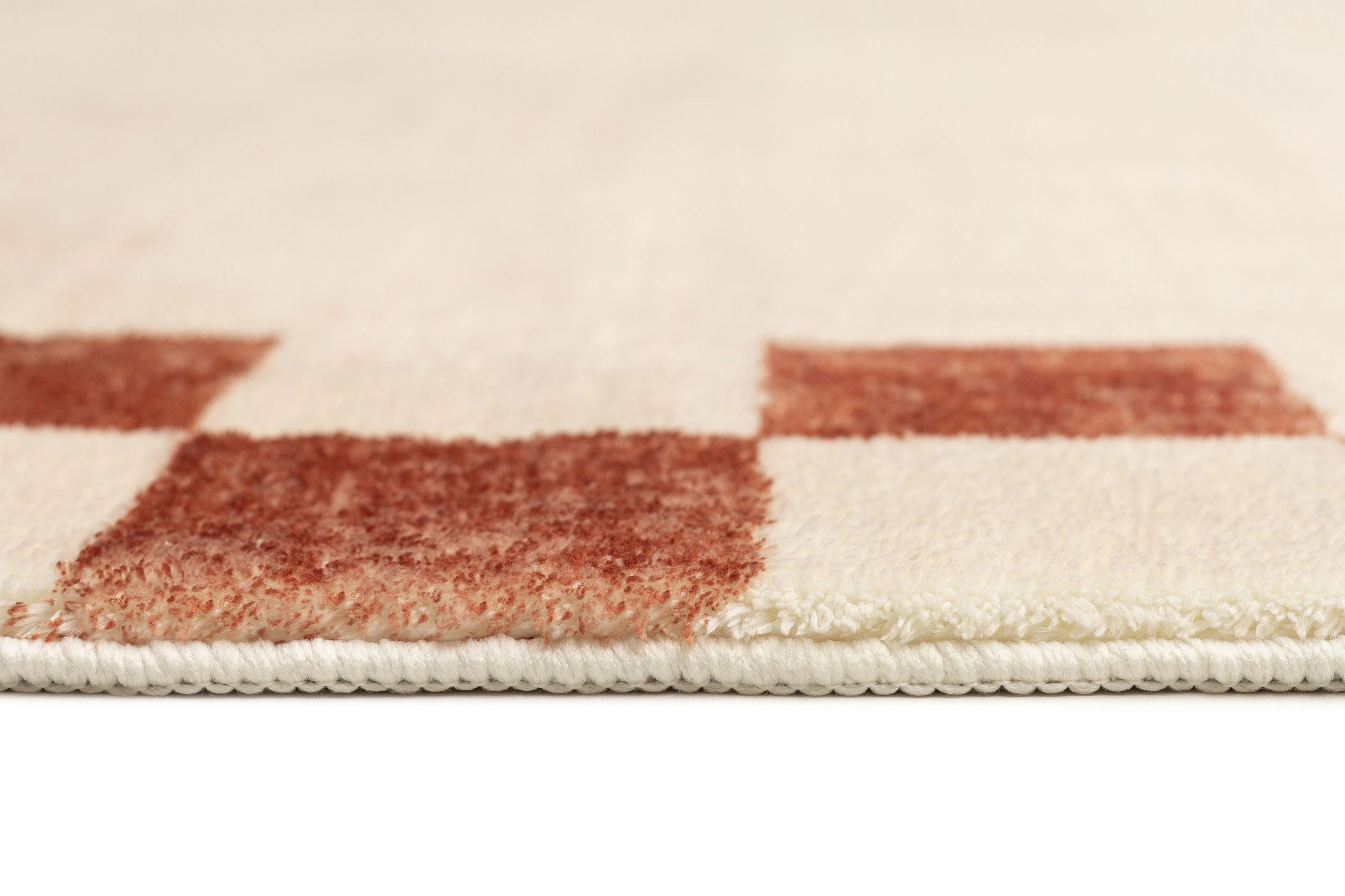 Isi Rust Brown Checkered Border Washable Rug - Image 10