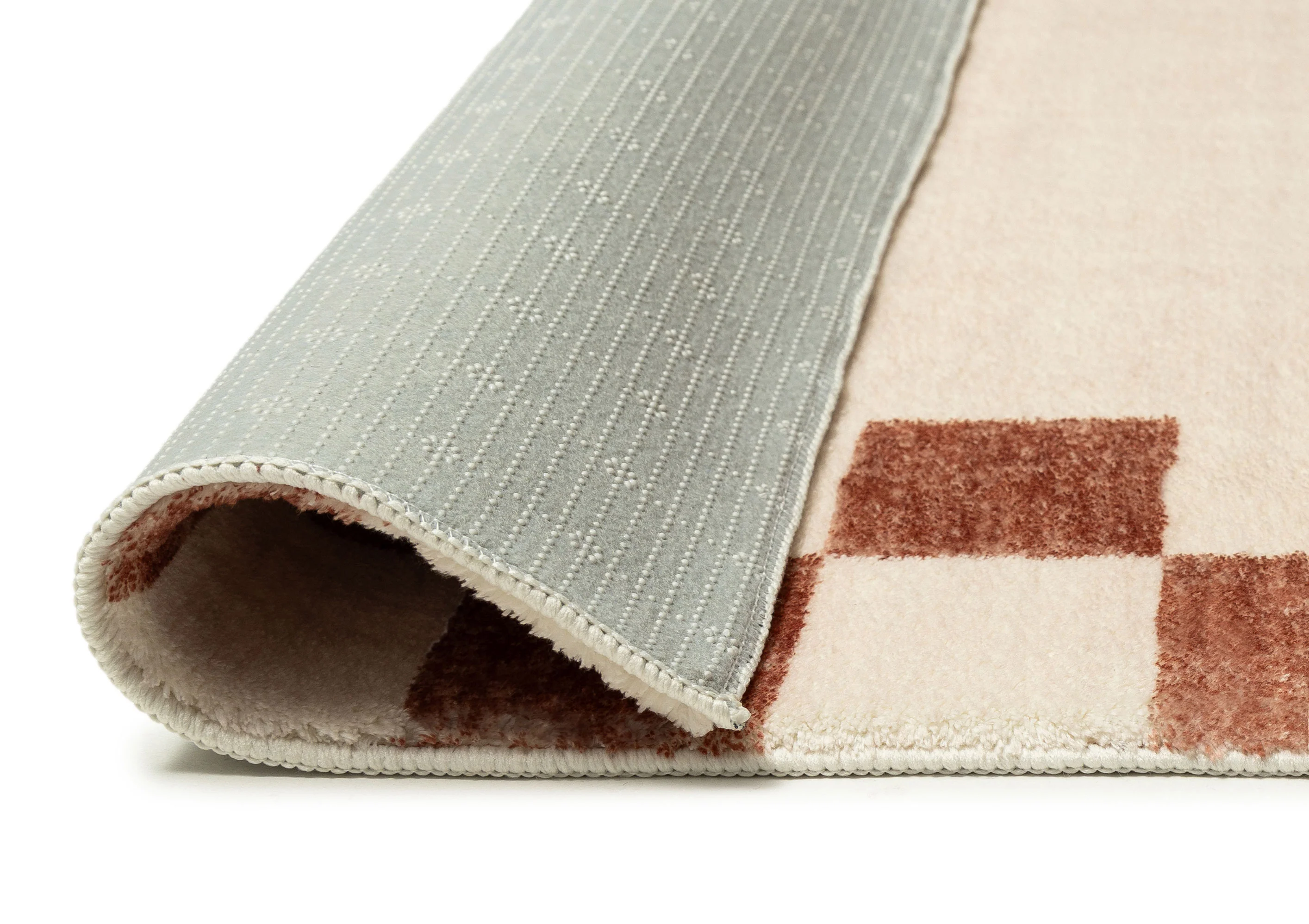 Isi Rust Brown Checkered Border Washable Rug - Image 8