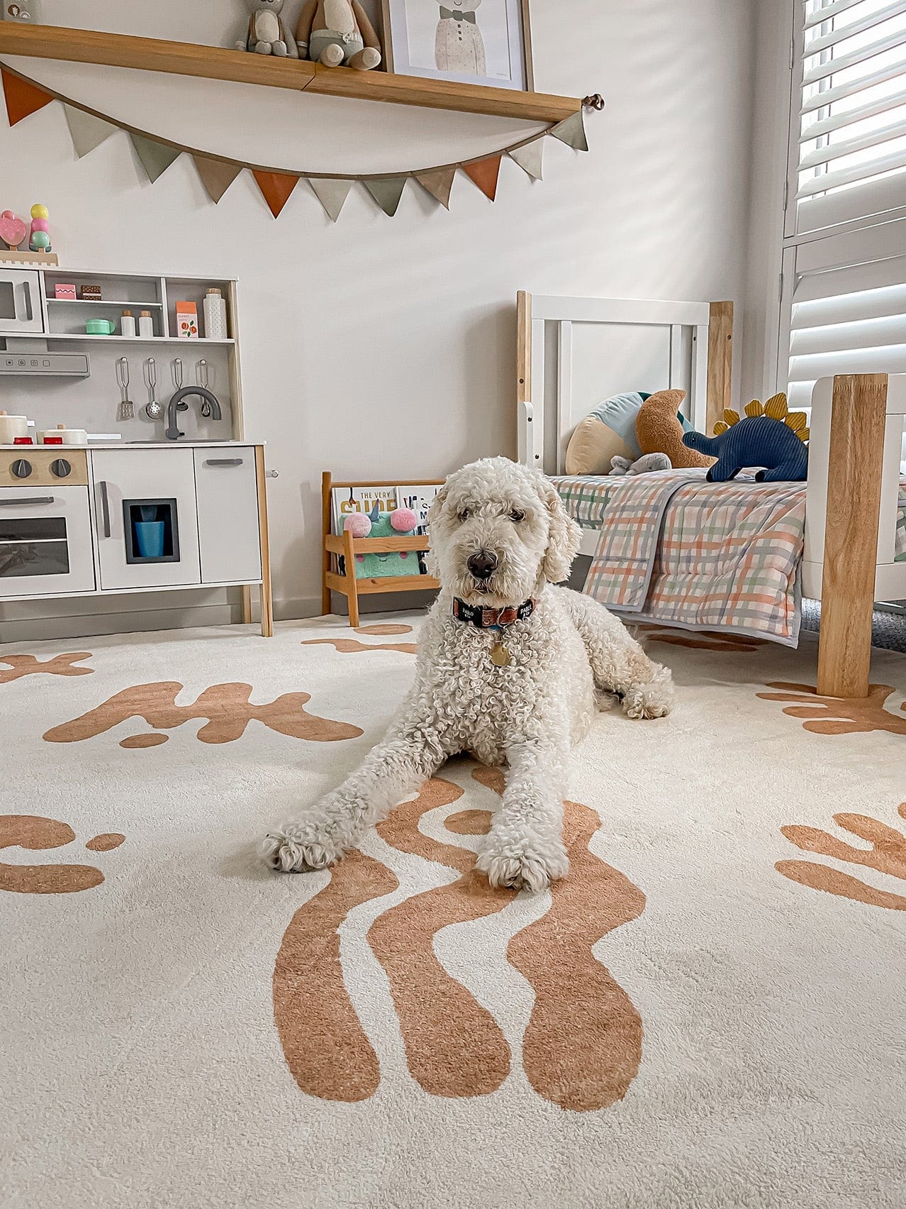 Isidore Beige and Cream Abstract Washable Rug - Image 6