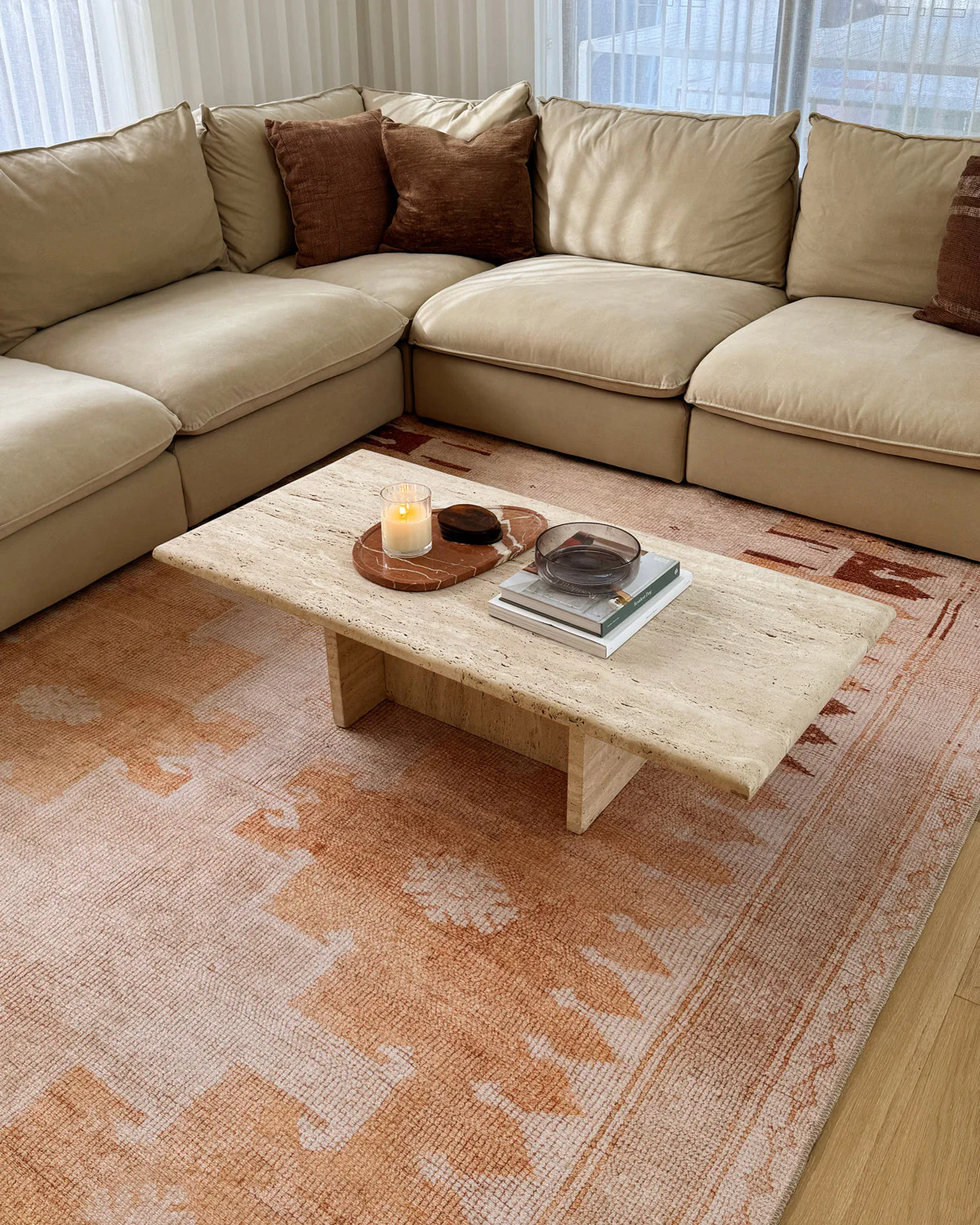 Isola Cream and Rust Tribal Washable Rug - Image 4
