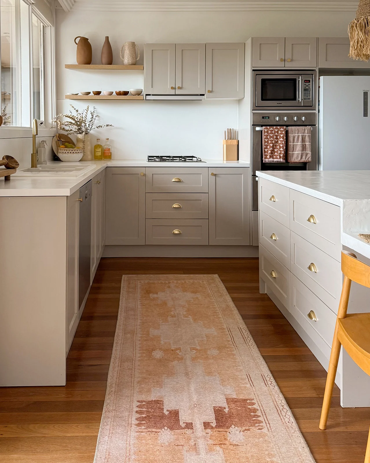 Isola Cream and Rust Tribal Washable Runner Rug - Image 2