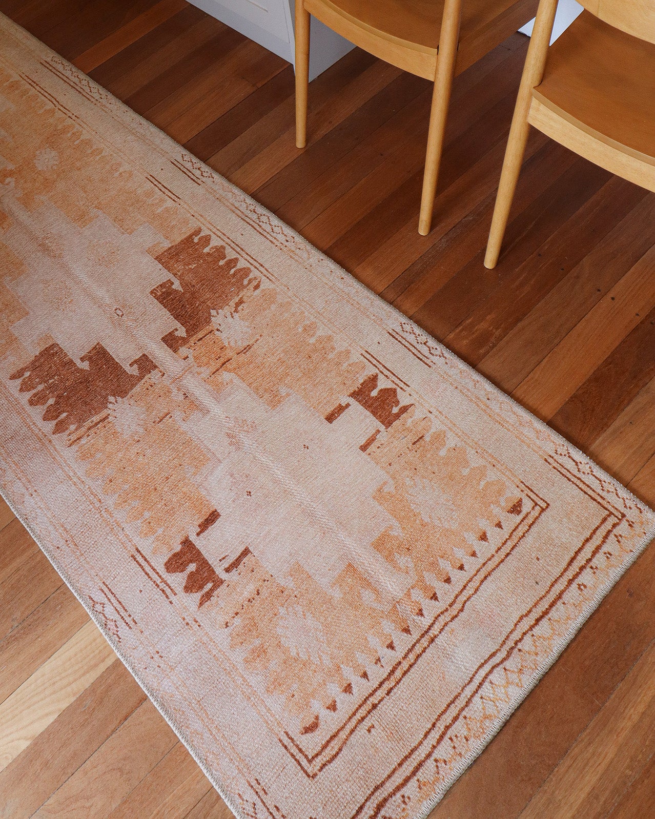 Isola Cream and Rust Tribal Washable Runner Rug - Image 3