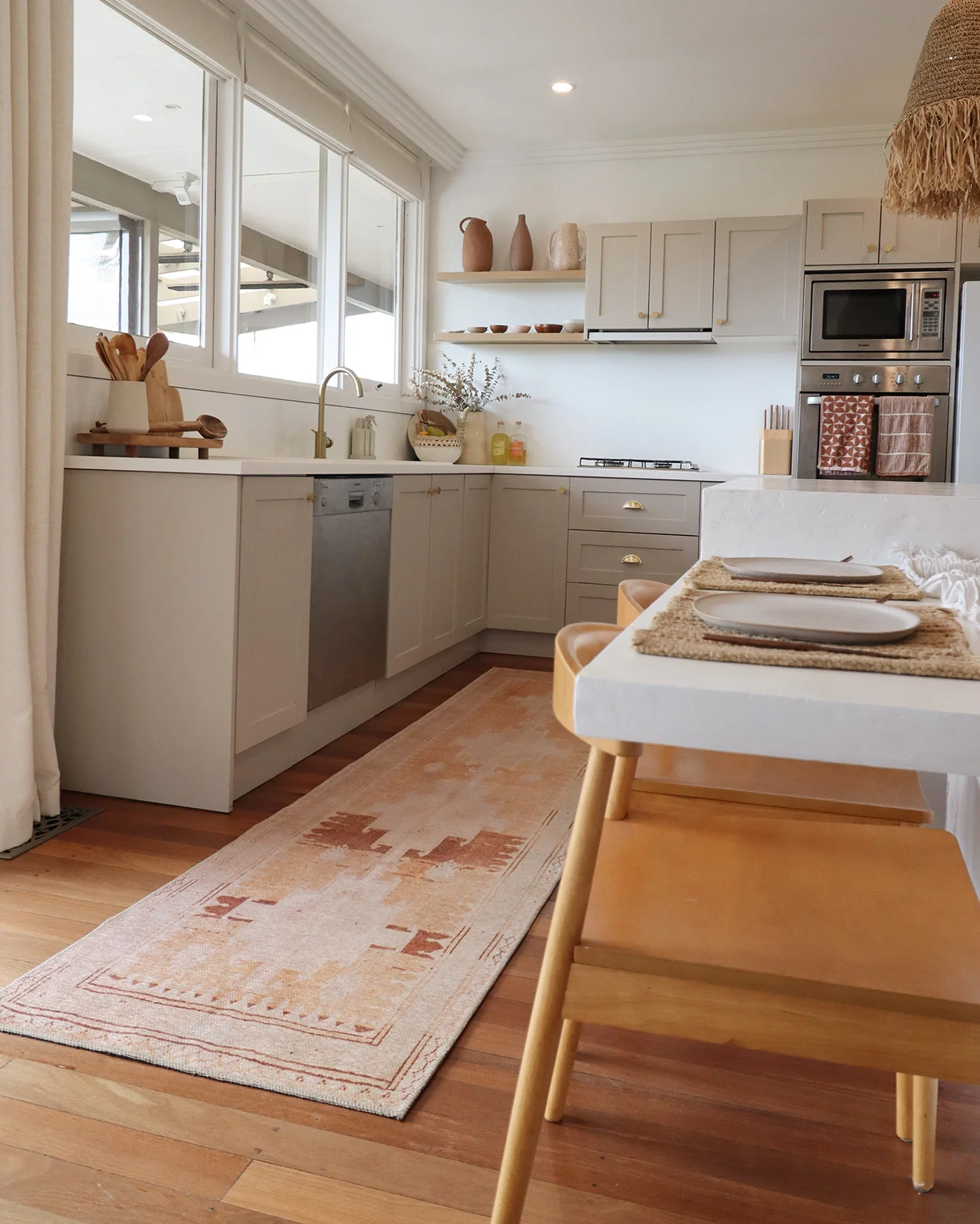 Isola Cream and Rust Tribal Washable Runner Rug - Image 4