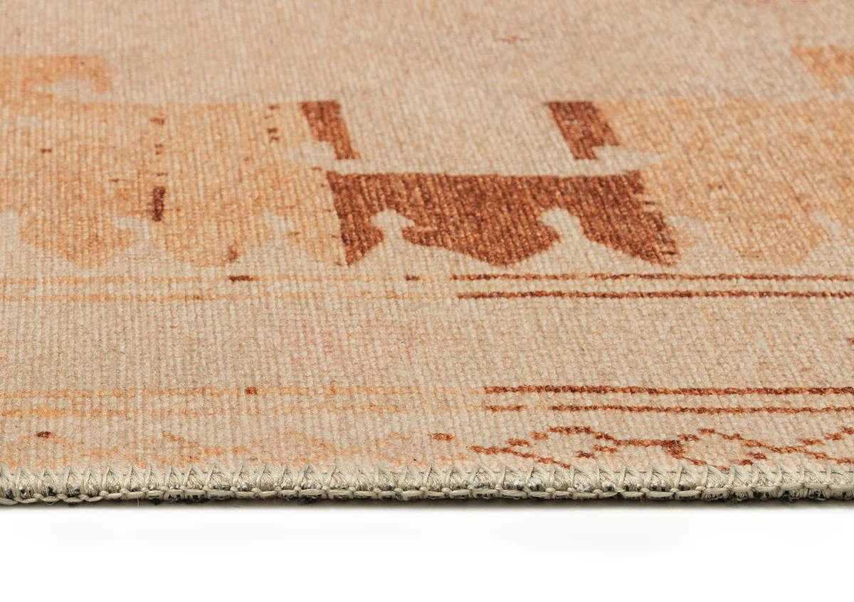 Isola Cream and Rust Tribal Washable Runner Rug - Image 7