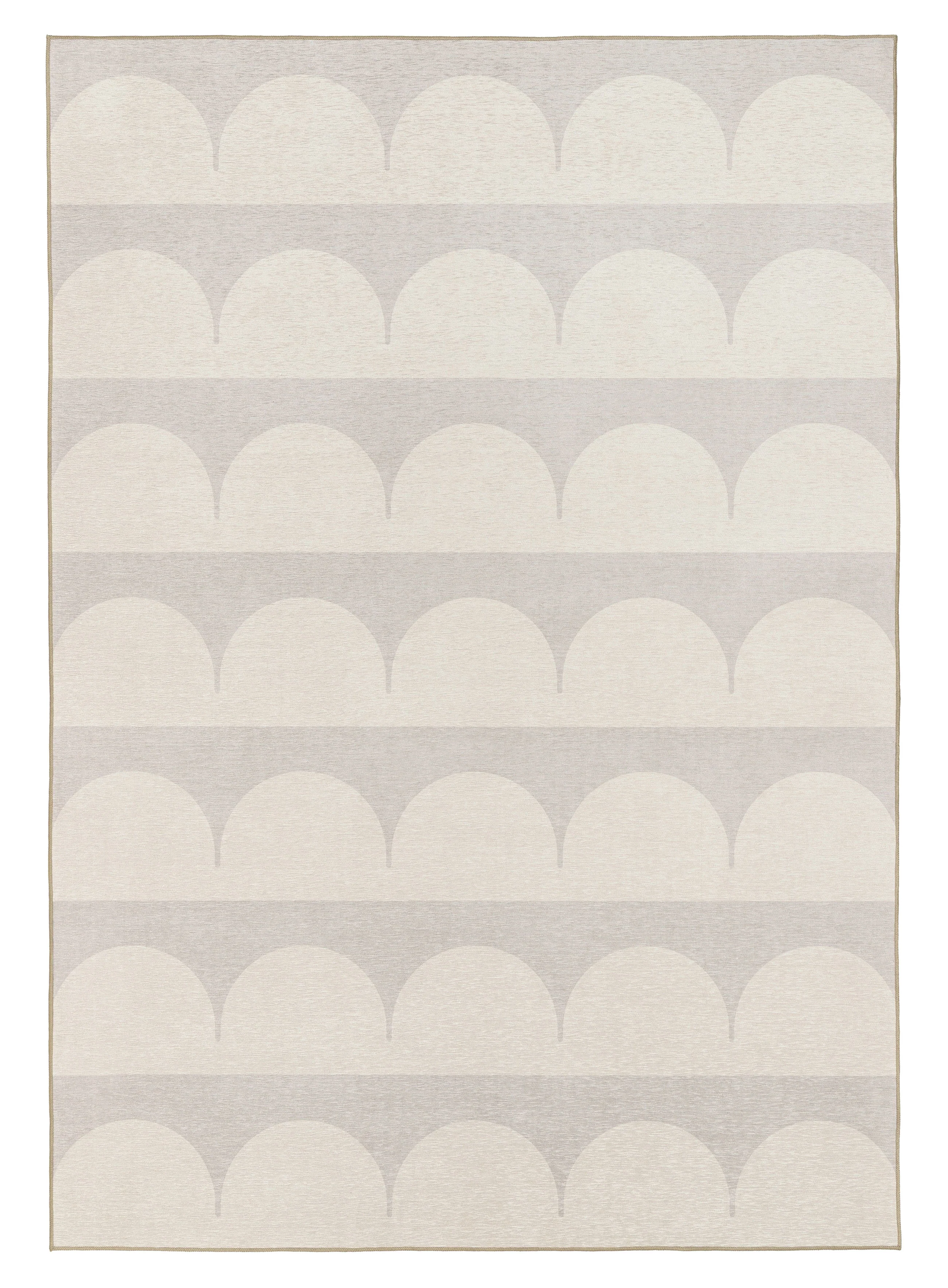 Isolde Beige and Light Grey Arch Stripe Indoor Outdoor Rug