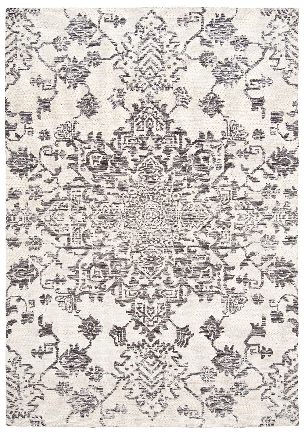 Issey Ivory And Grey Tribal Rug