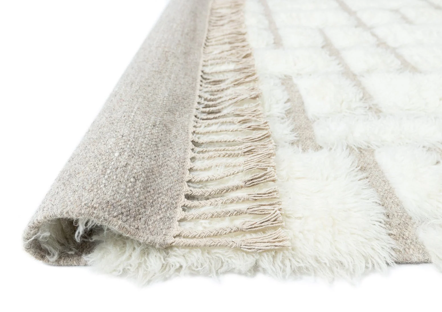 Ivry Geometric Wool Shag Rug - Image 14