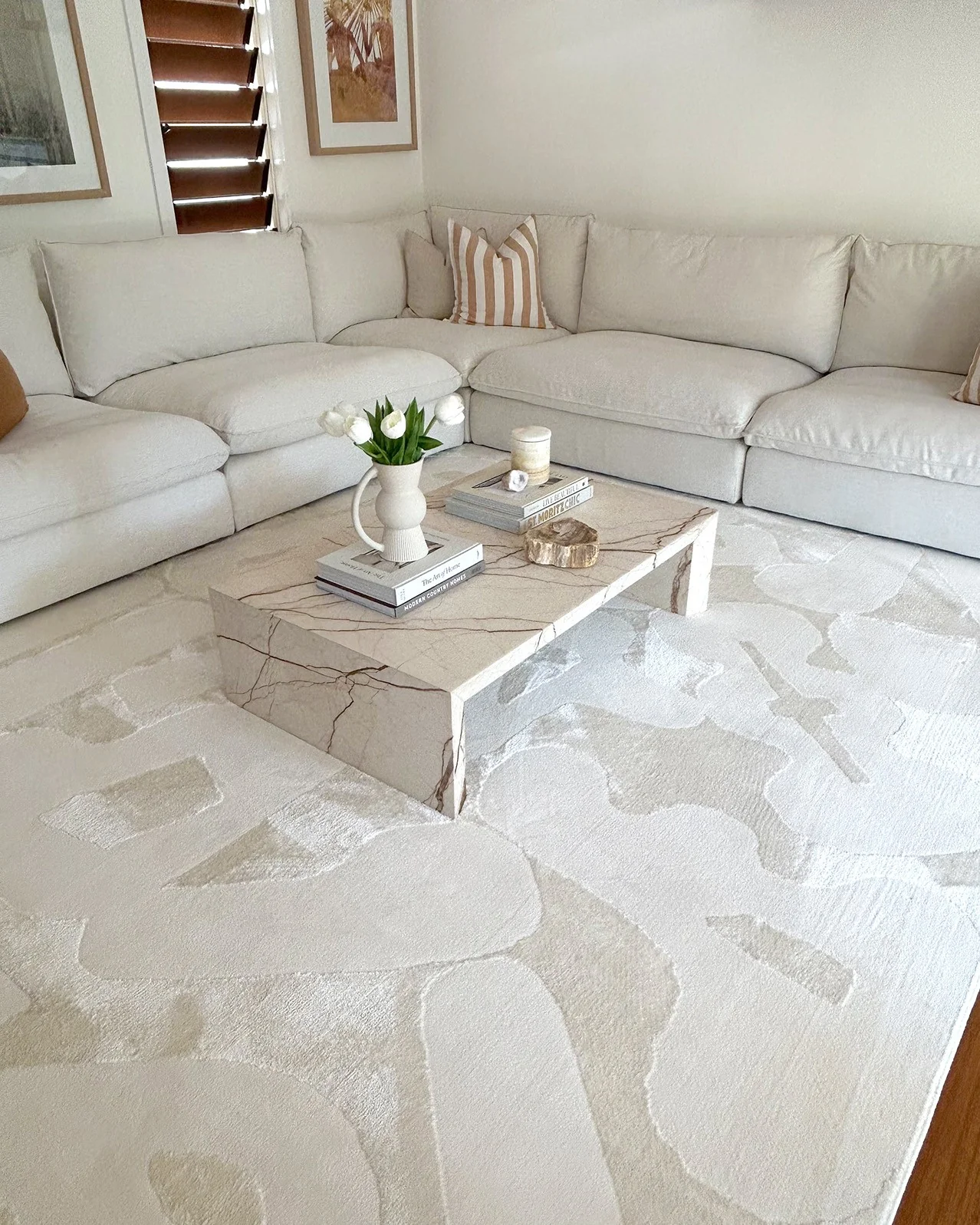 Izar Neutral Abstract Rug - Image 2