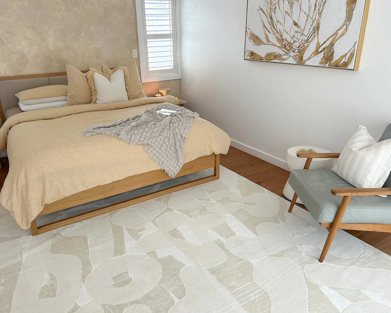 Izar Neutral Abstract Rug - Image 8