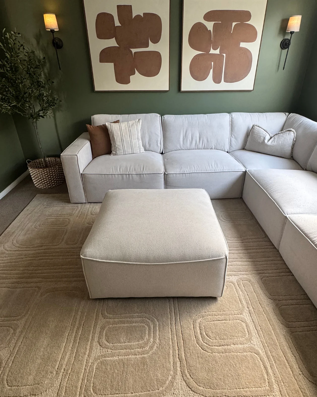 Jafina Beige Abstract Hand-Tufted Rug - Image 8
