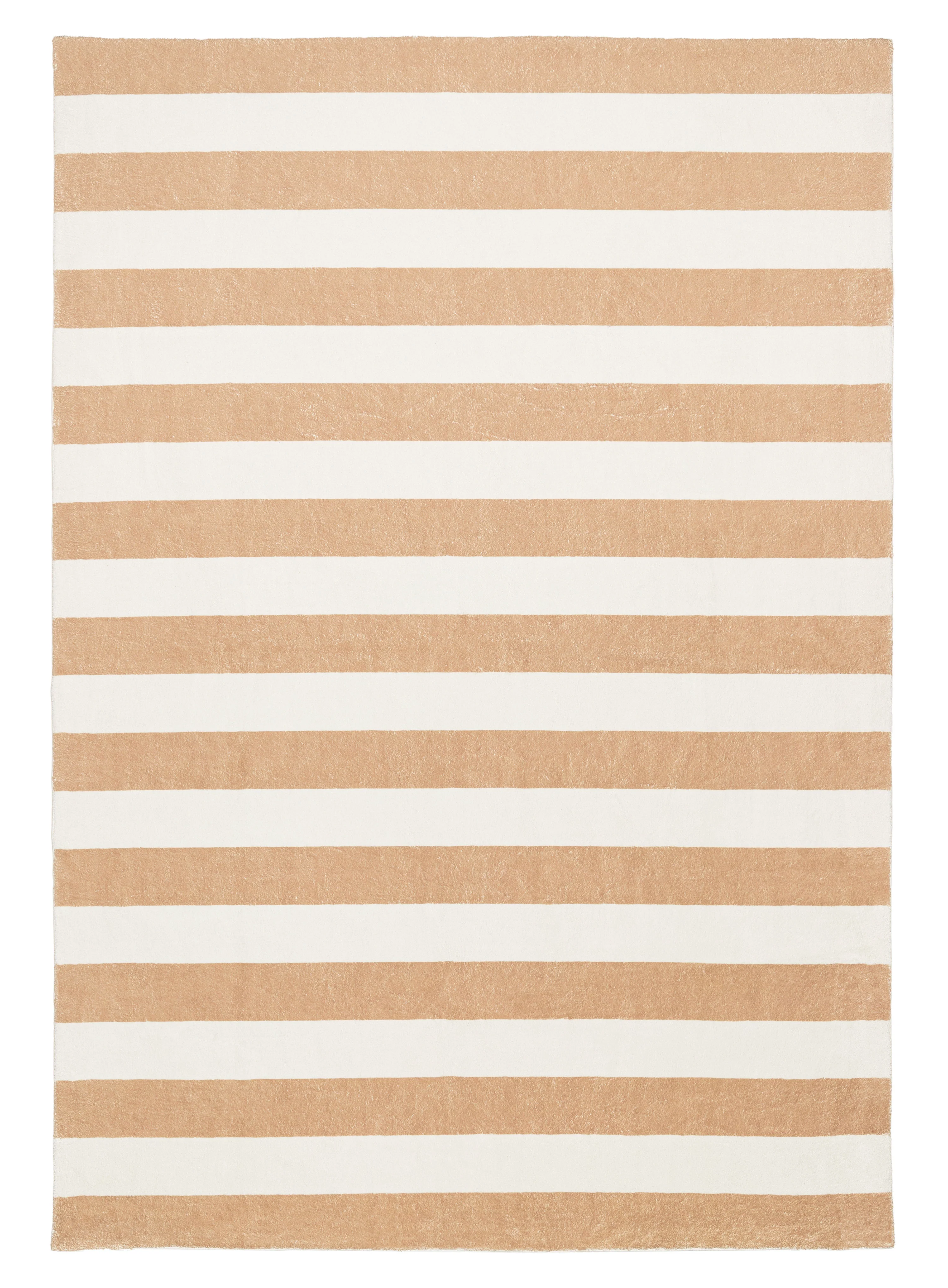 Jaida Tan Brown Cream Stripe Washable Rug