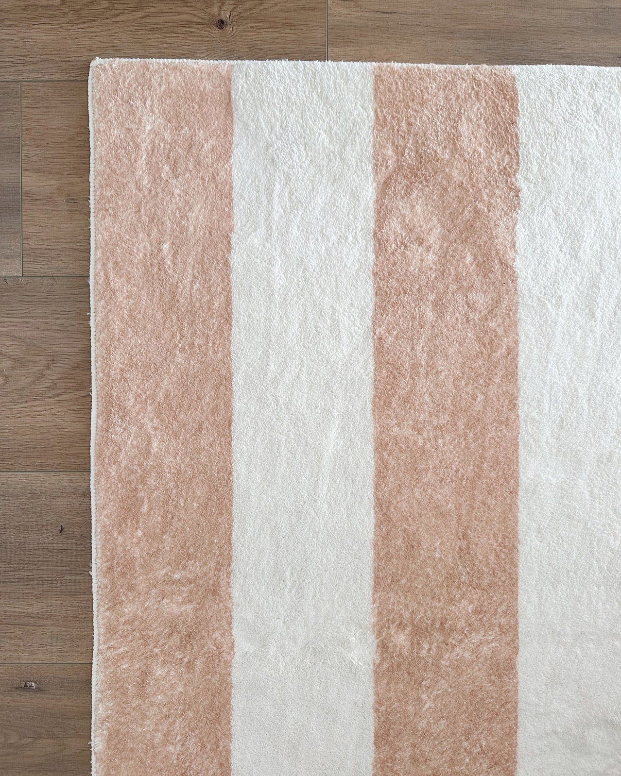 Jaida Tan Brown Cream Stripe Washable Rug - Image 6
