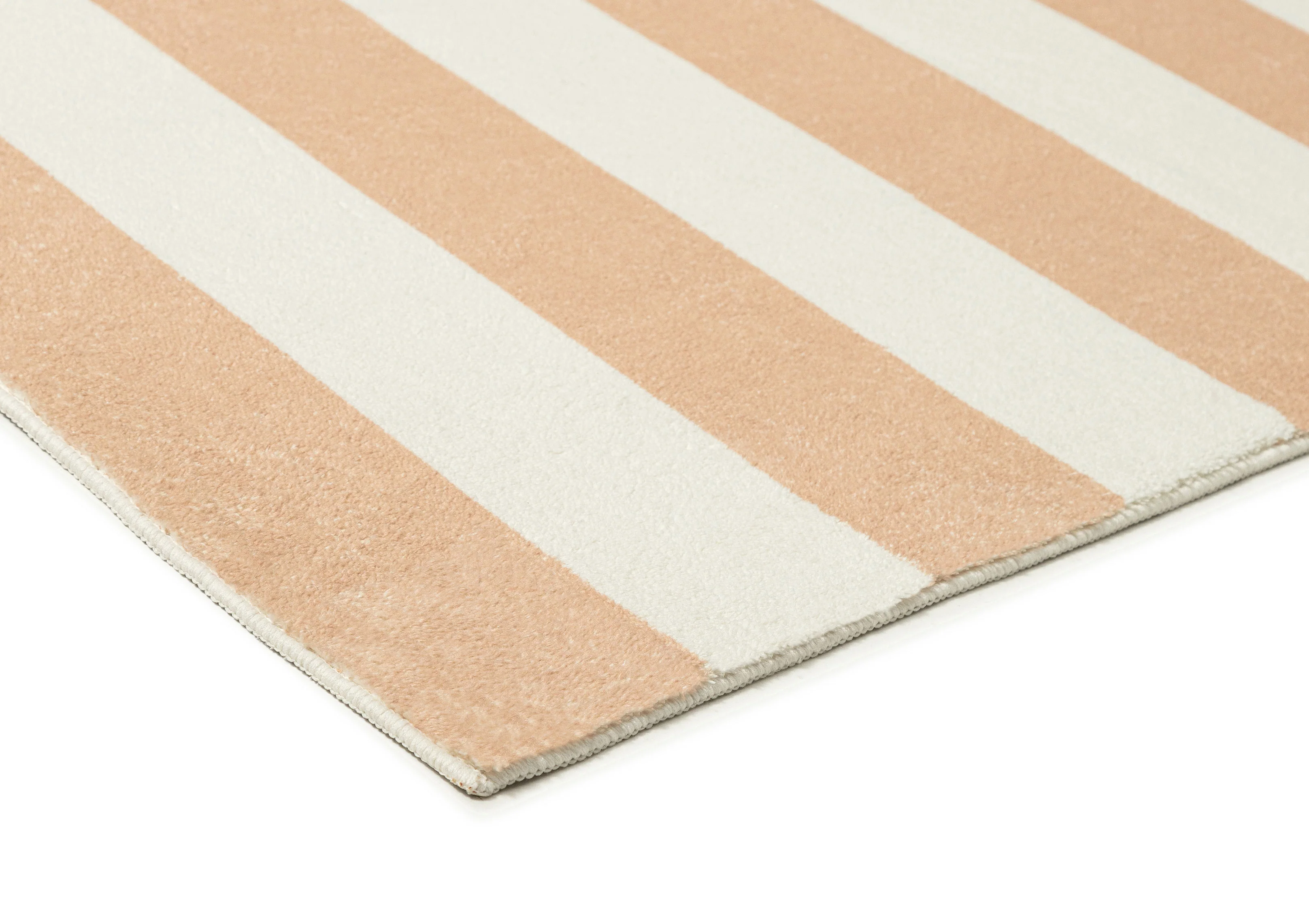Jaida Tan Brown Cream Stripe Washable Rug - Image 7