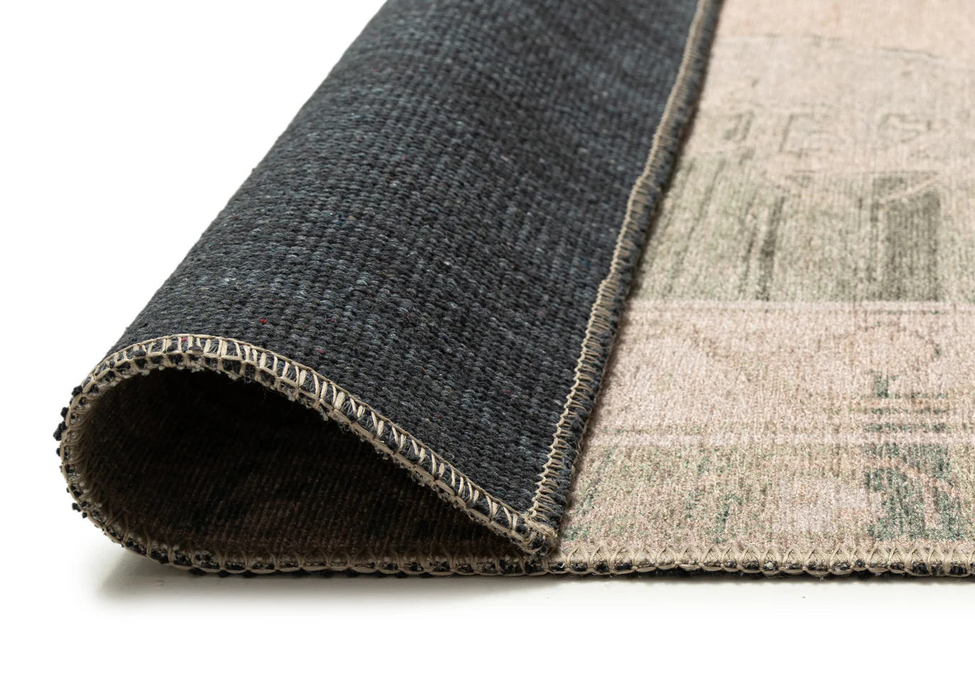 Janella Beige and Green Medallion Washable Rug - Image 10