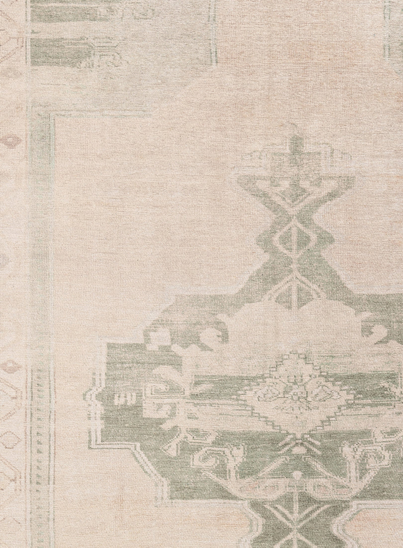 Janella Beige and Green Medallion Washable Rug - Image 11