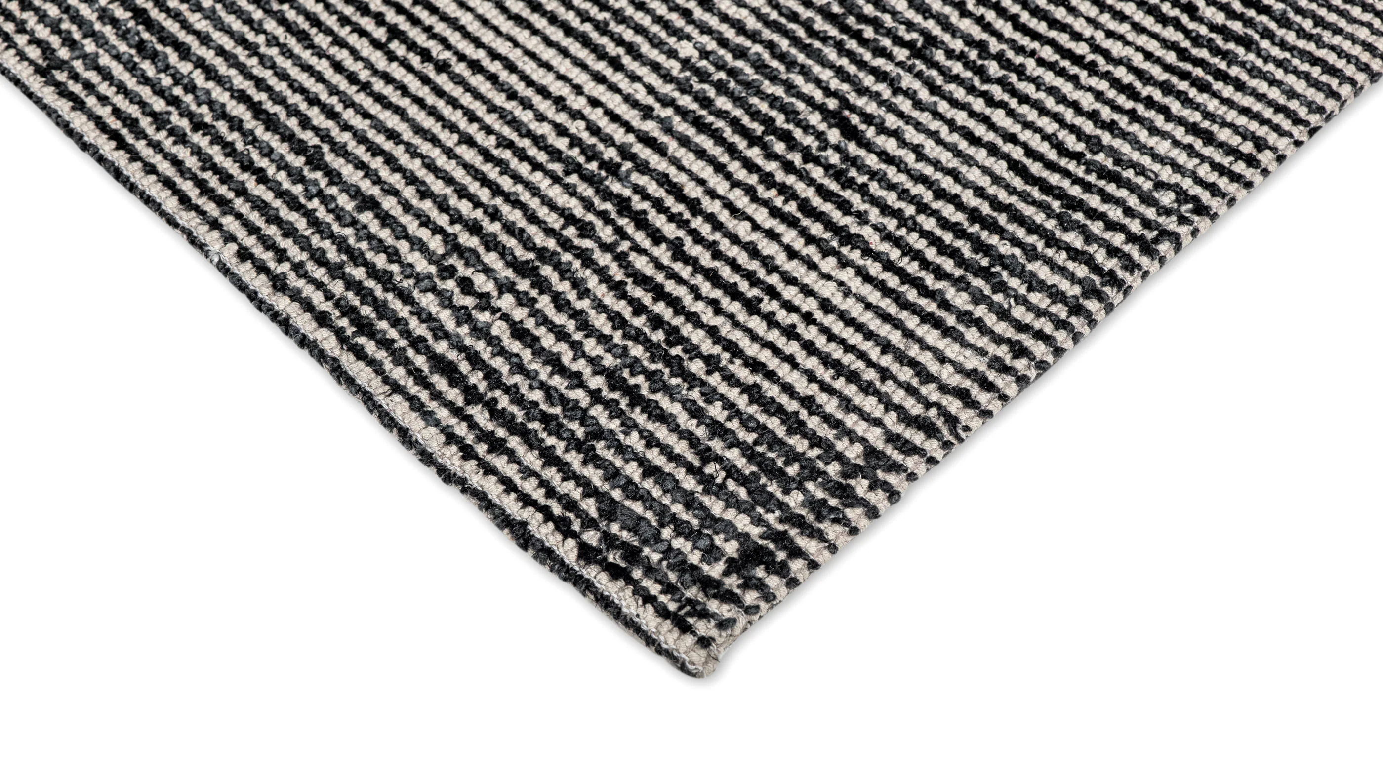 Jena Midnight Blue and White Hand Loomed Cotton Rug - Image 8