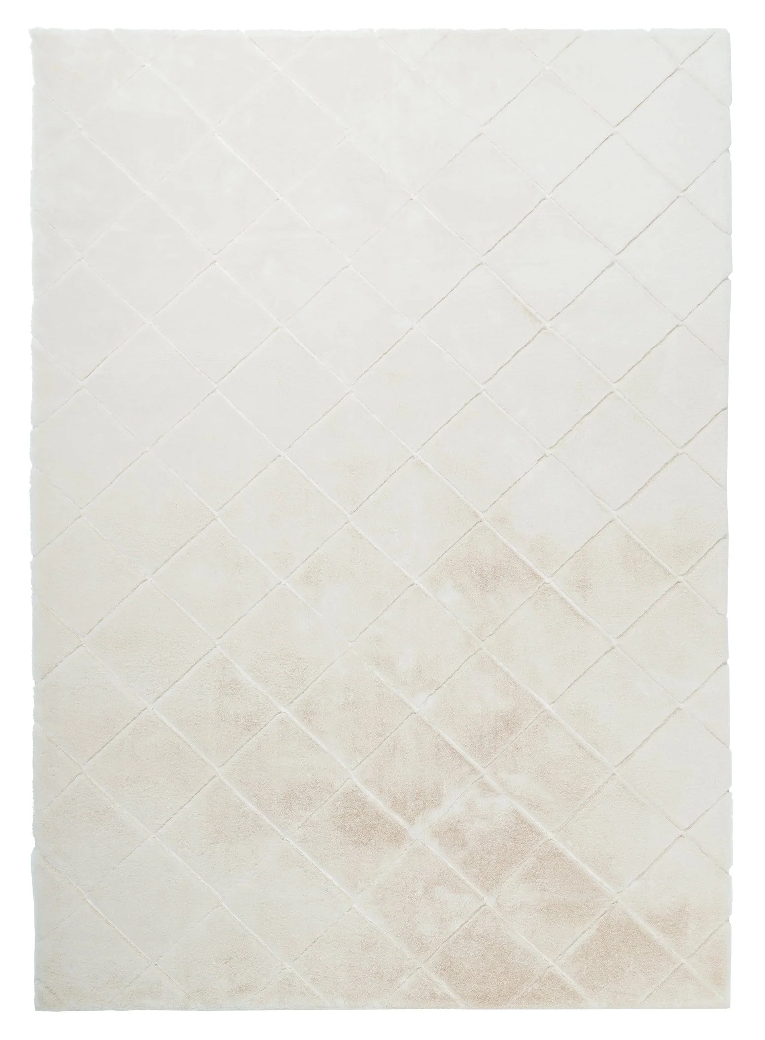 Jessa Ivory Cream Diamond Shag Rug