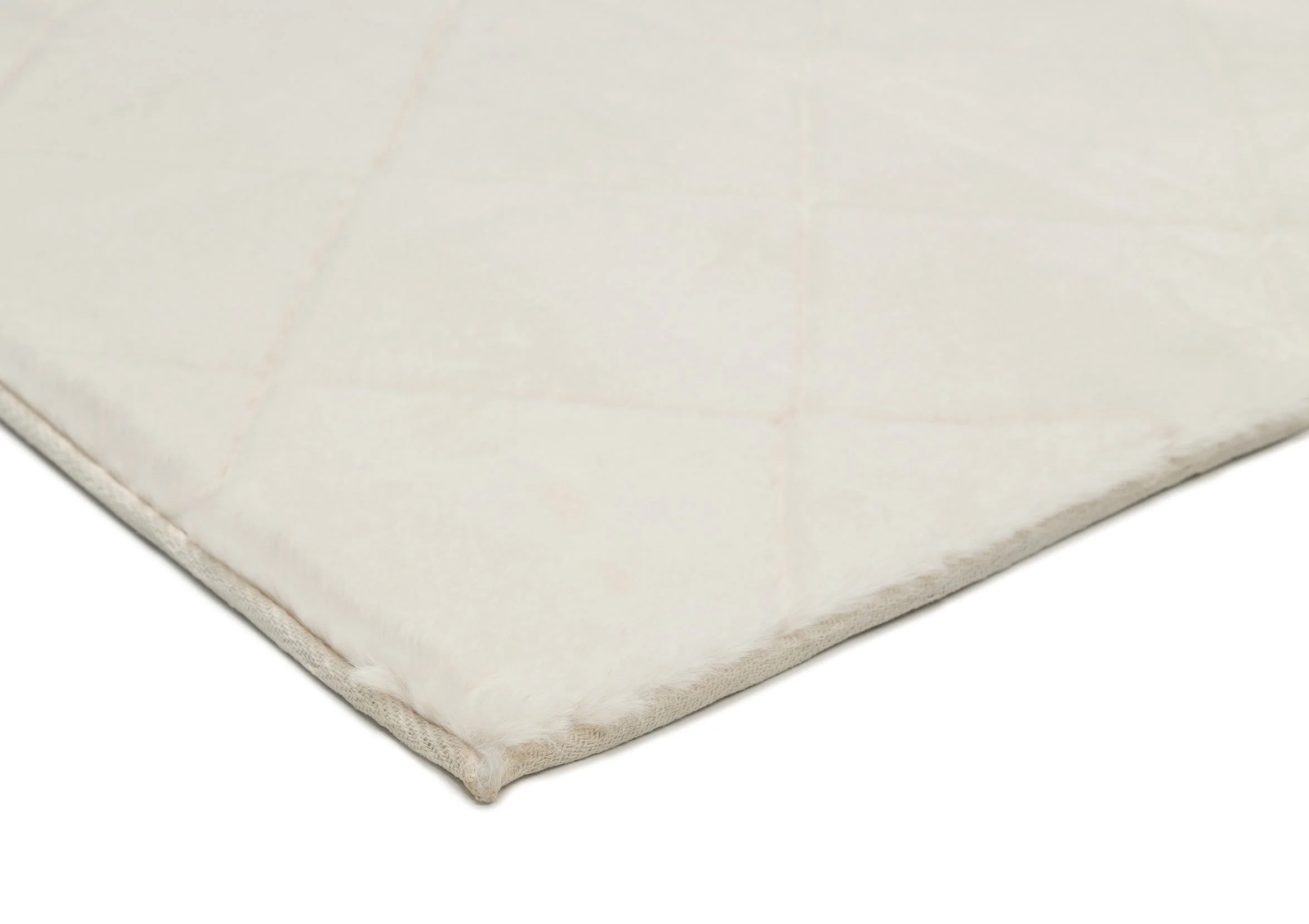 Jessa Ivory Cream Diamond Shag Rug - Image 7