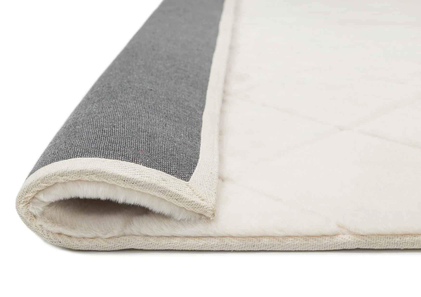 Jessa Ivory Cream Diamond Shag Rug - Image 9