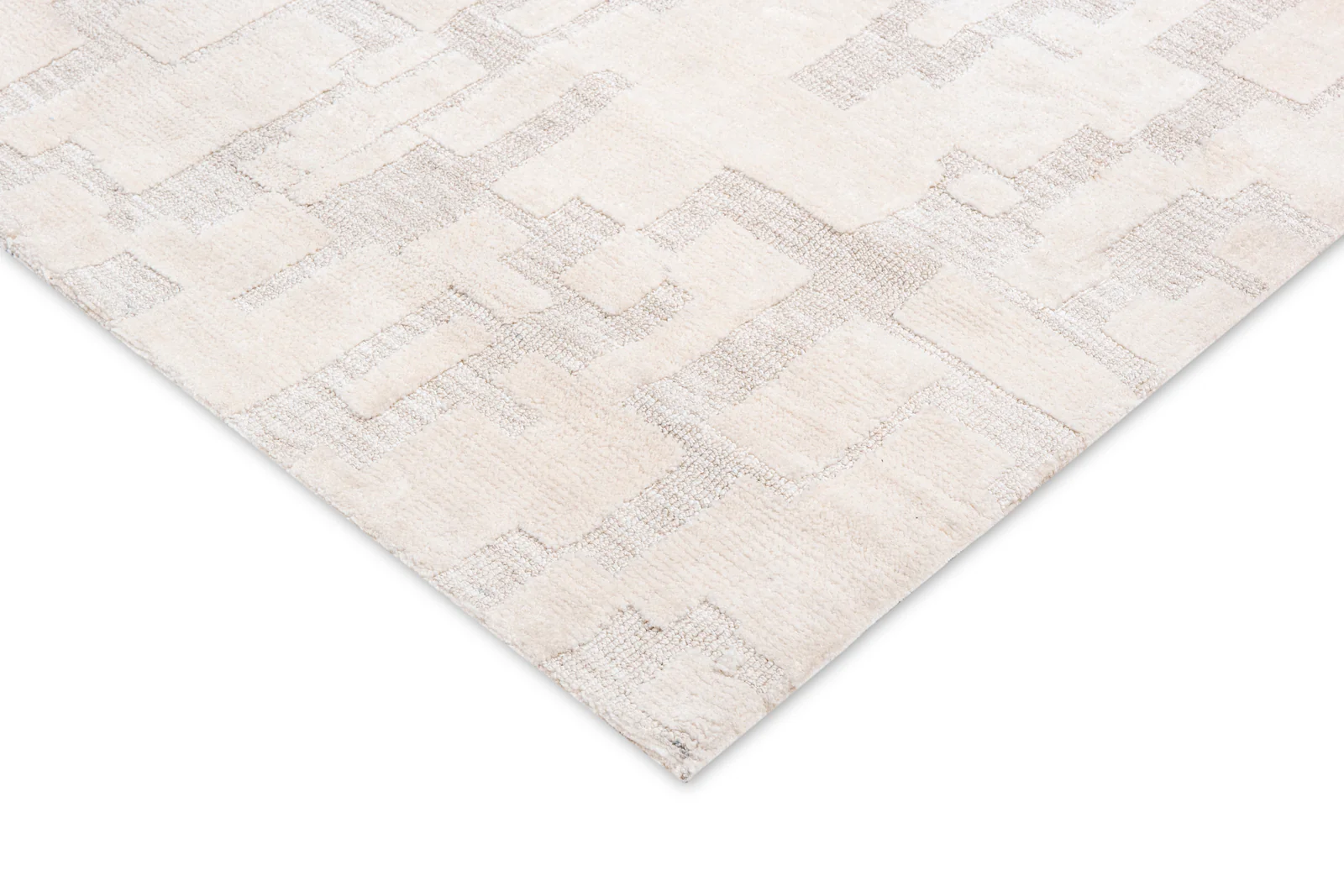 Jessie Ivory Cream Abstract Textured Rug - Image 12