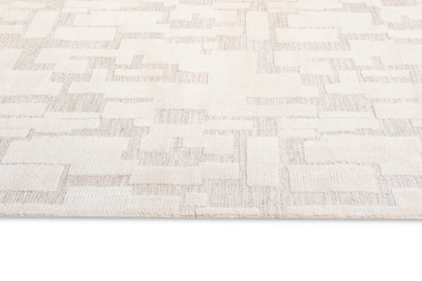 Jessie Ivory Cream Abstract Textured Rug - Image 13