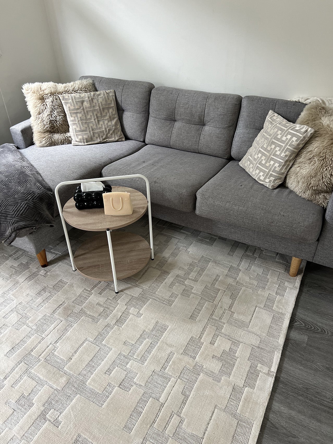 Jessie Ivory Cream Abstract Textured Rug - Image 5