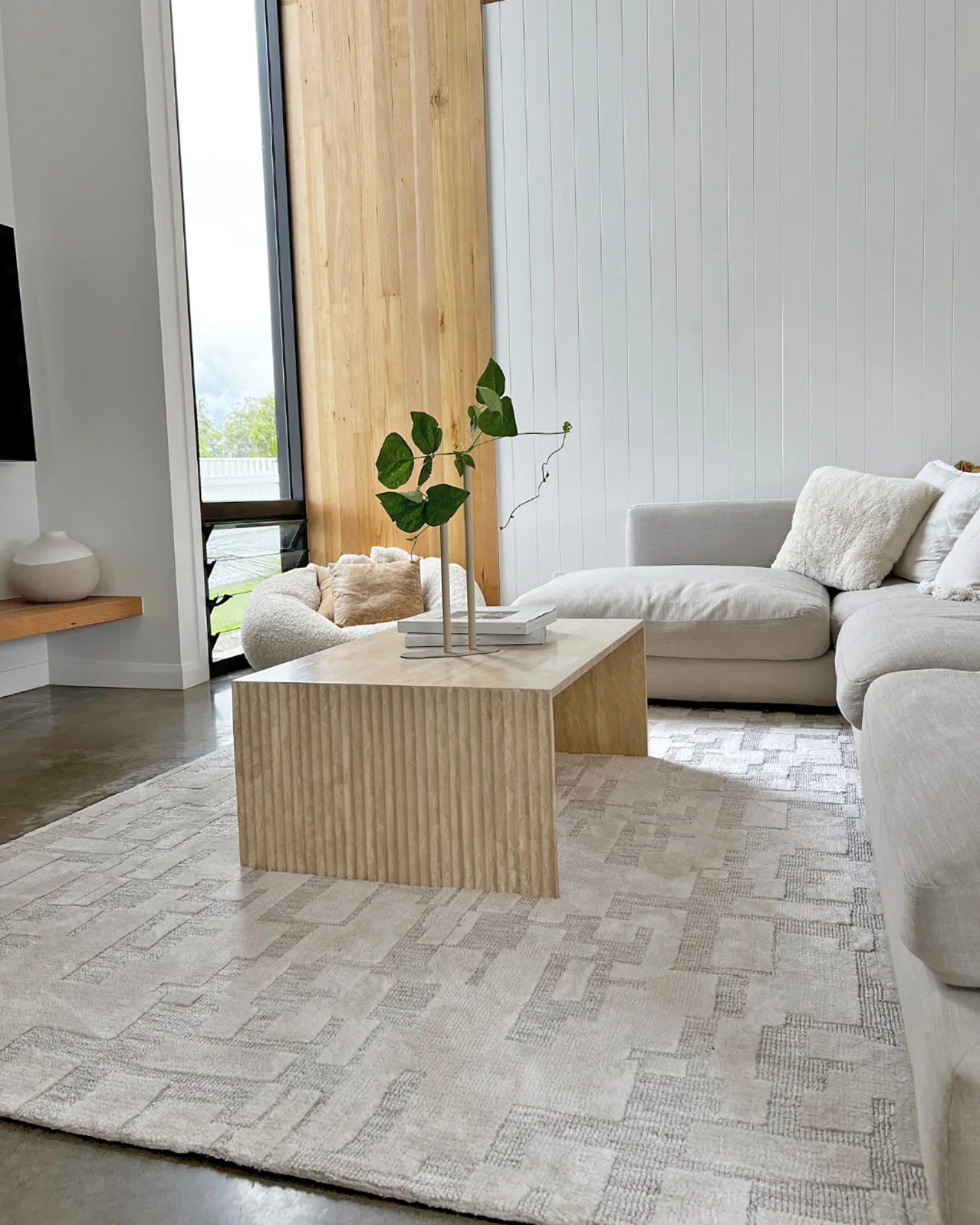 Jessie Ivory Cream Abstract Textured Rug - Image 8