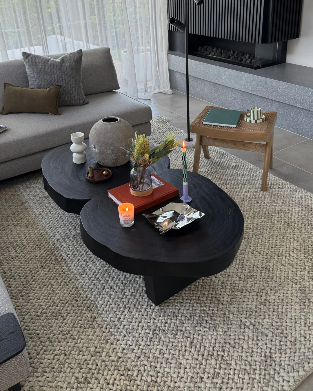 Joely Light Grey and Ivory Marble Looped Rug - Image 3