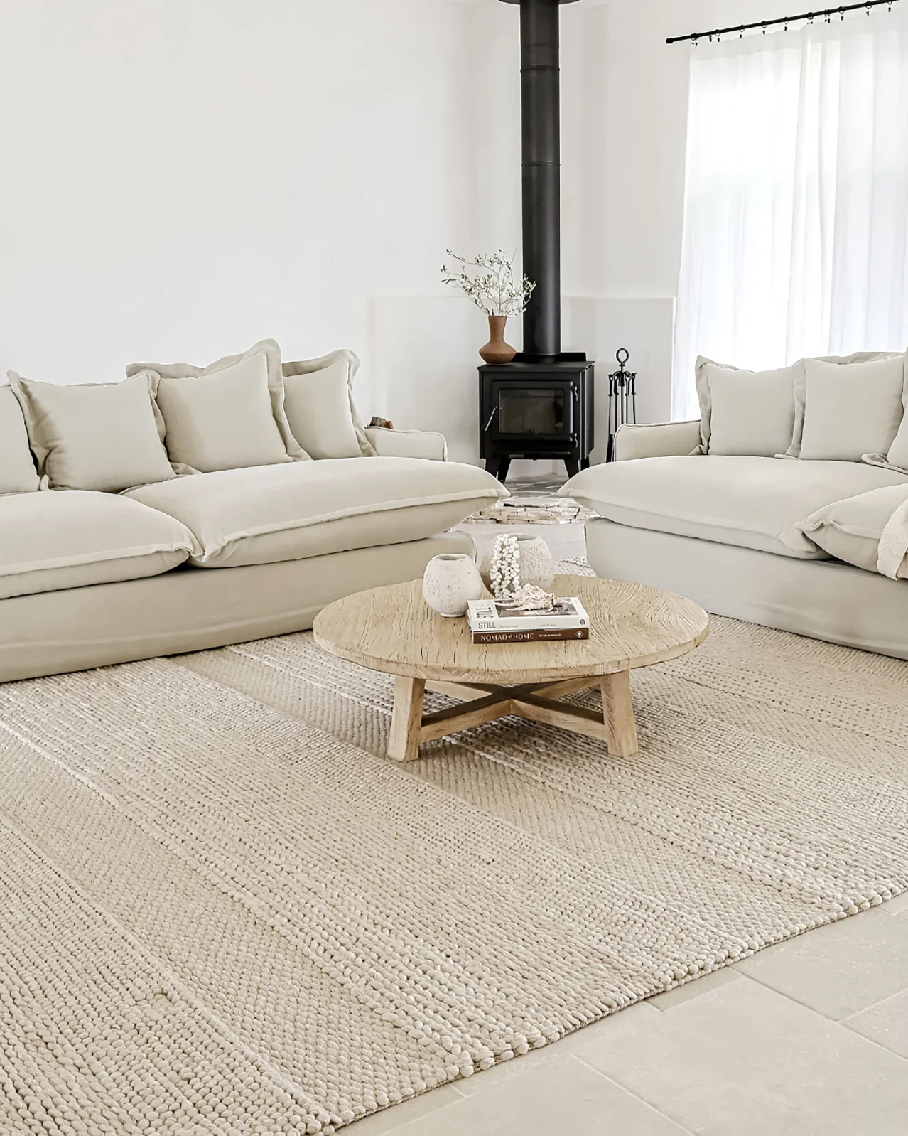 Joline Caramel Beige Braided and Looped Rug - Image 7