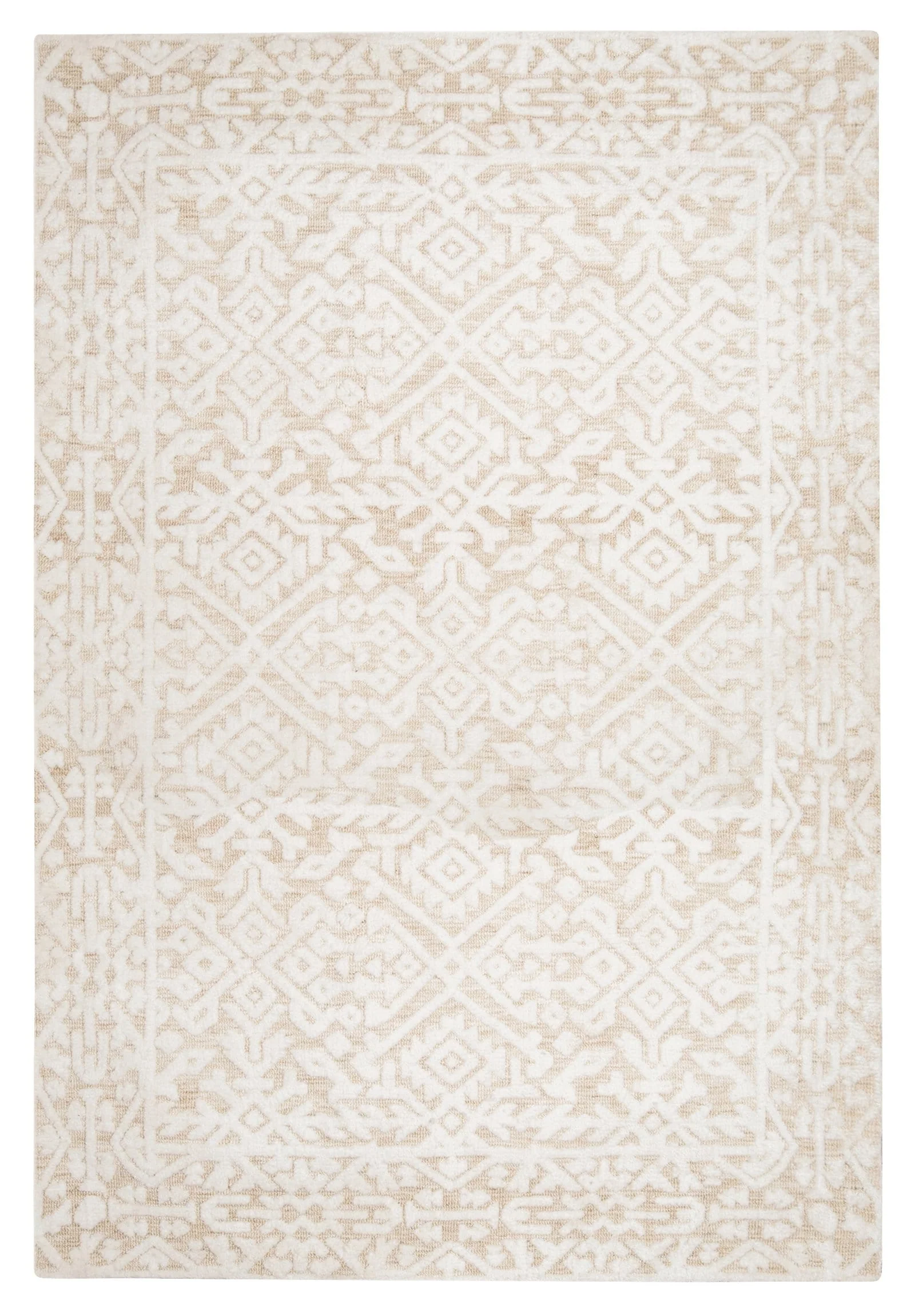 Josephine Ivory and Cream Tribal Transitional Rug