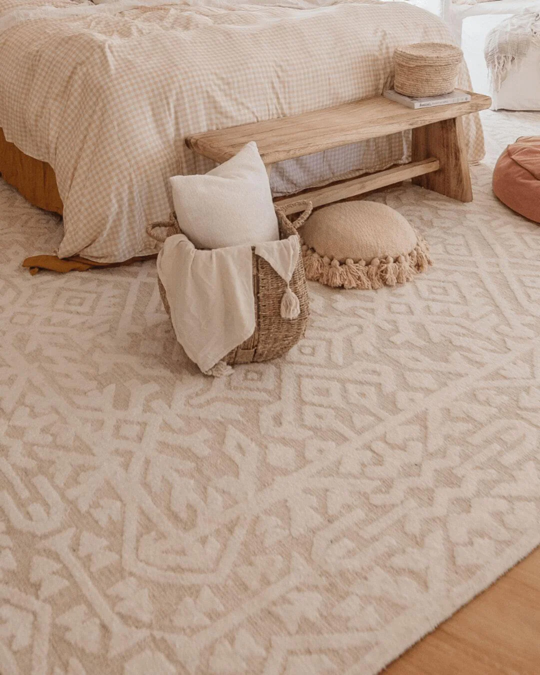 Josephine Ivory and Cream Tribal Transitional Rug - Image 2