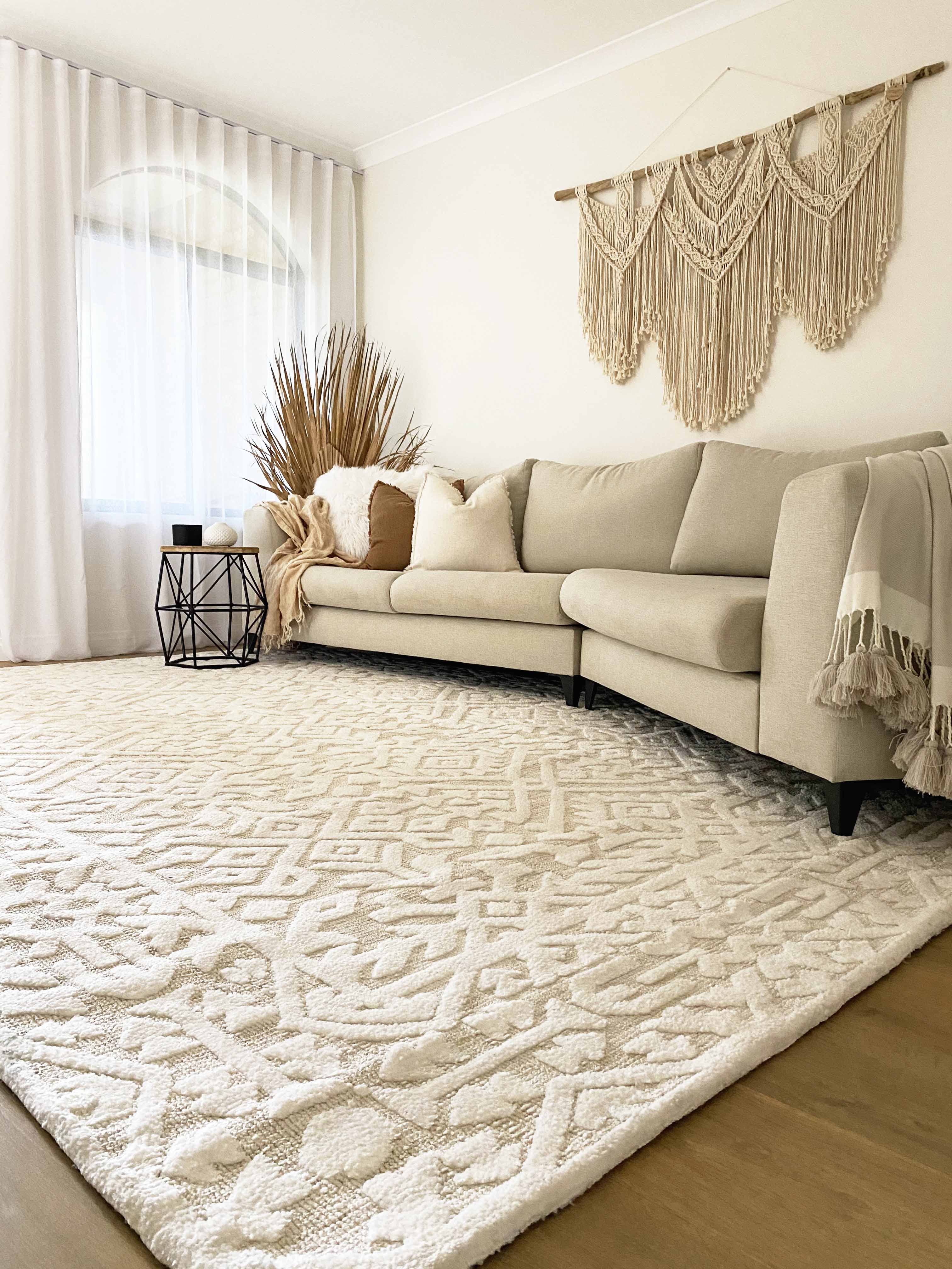 Josephine Ivory and Cream Tribal Transitional Rug - Image 5