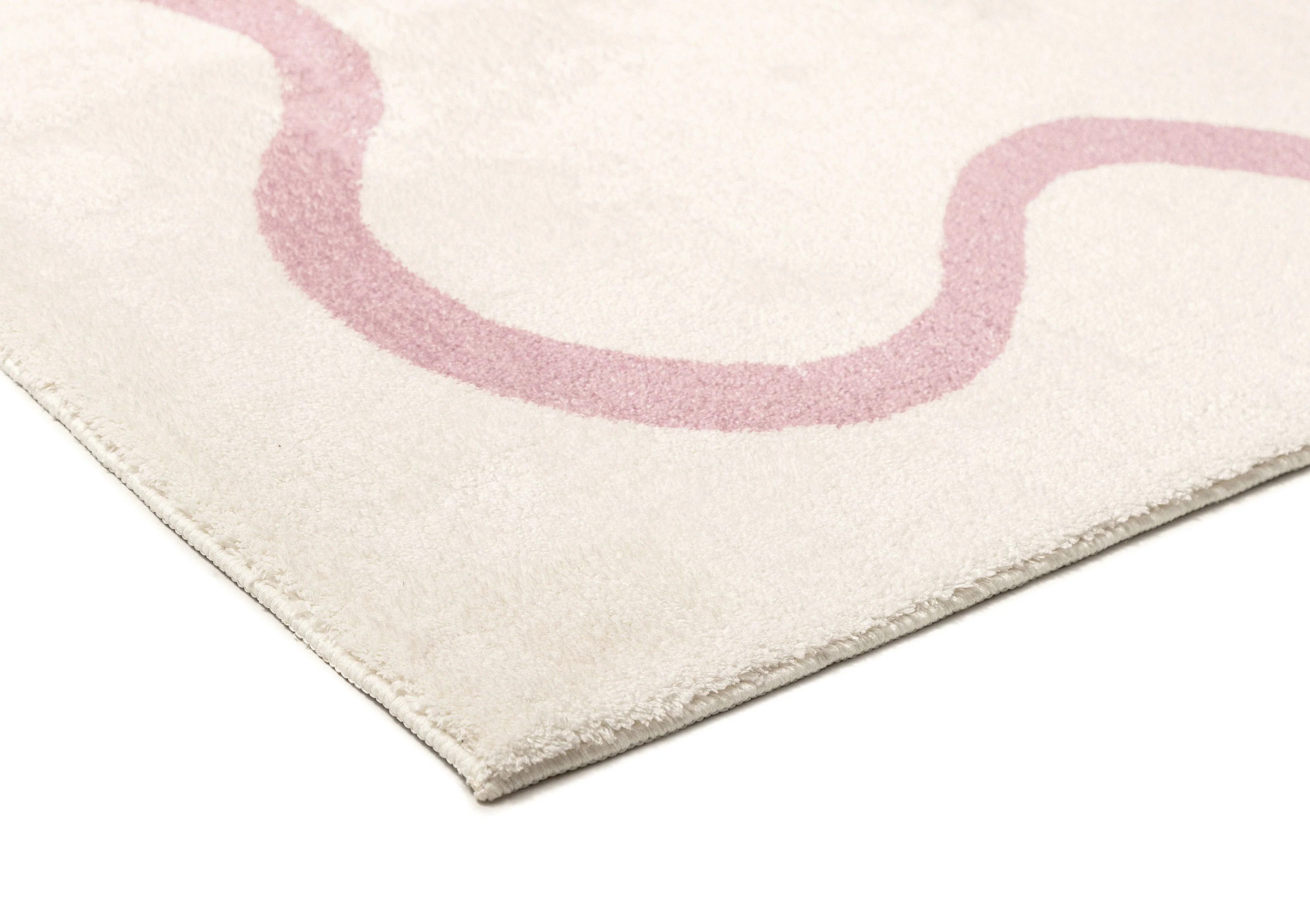 Juliana Pink and Cream Wiggle Bordered Washable Rug - Image 7