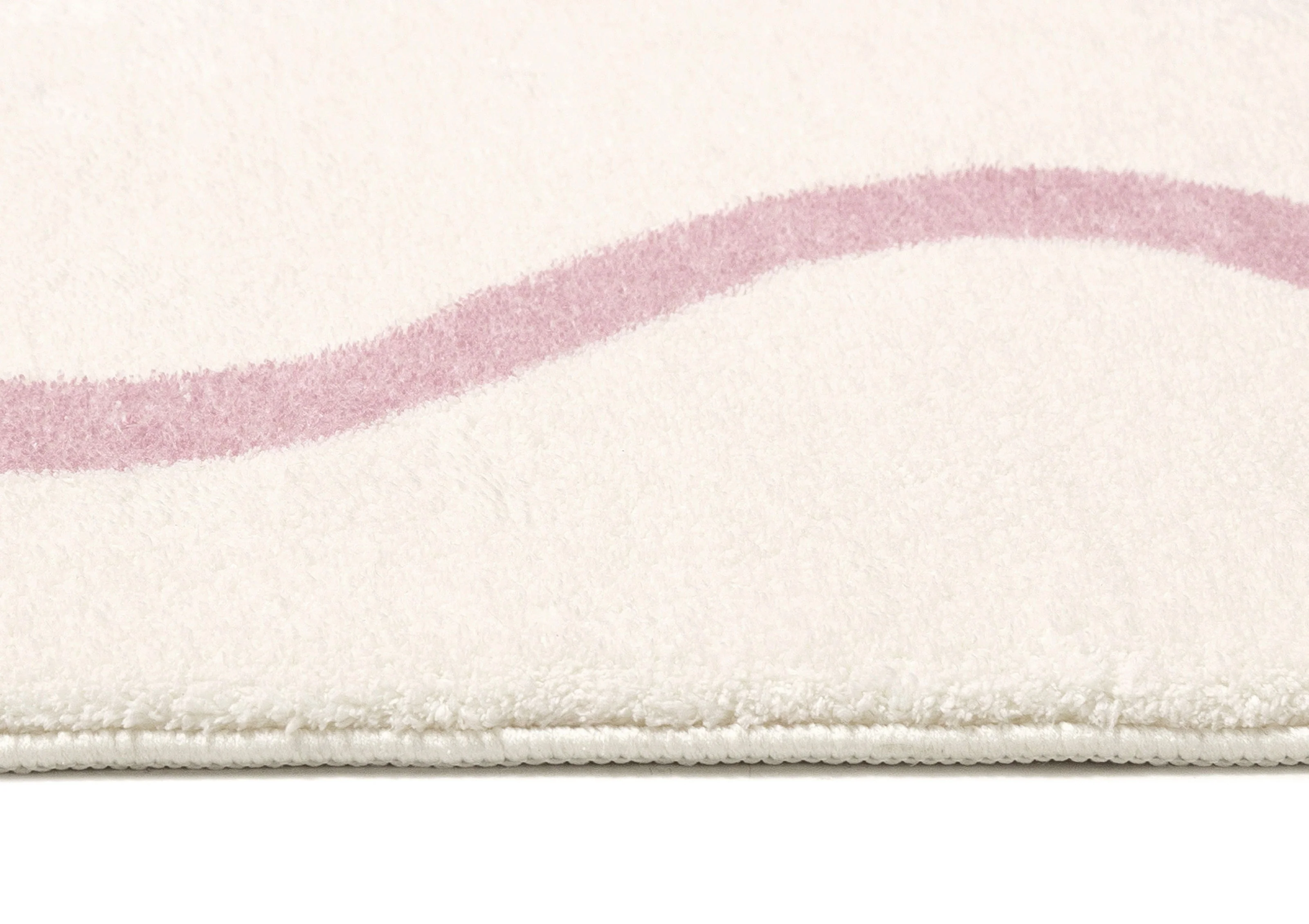 Juliana Pink and Cream Wiggle Bordered Washable Rug - Image 8