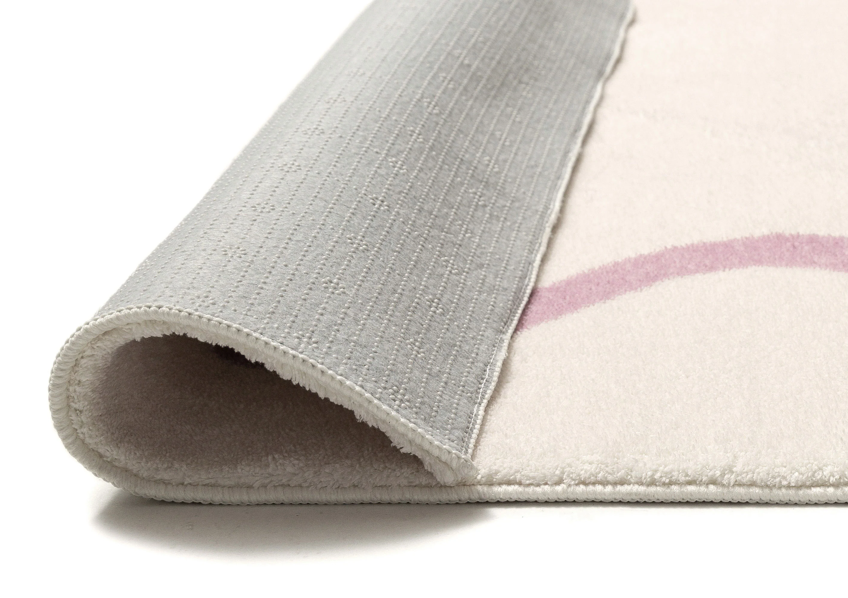 Juliana Pink and Cream Wiggle Bordered Washable Rug - Image 9