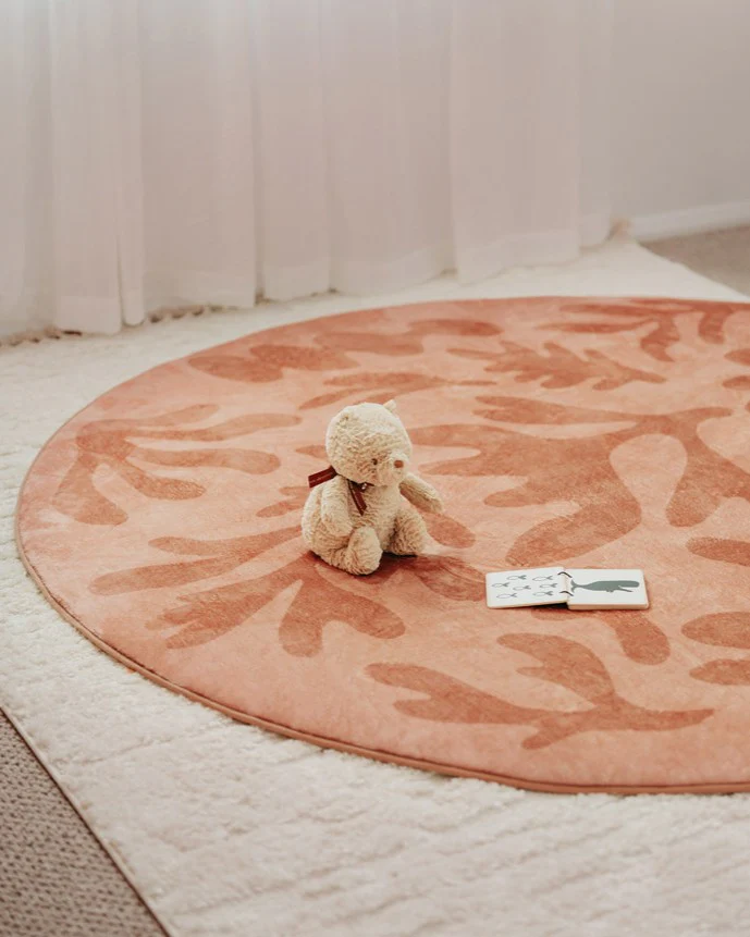 Juno Pink Terracotta Shapes Rollie Pollie Round Playmat - Image 2