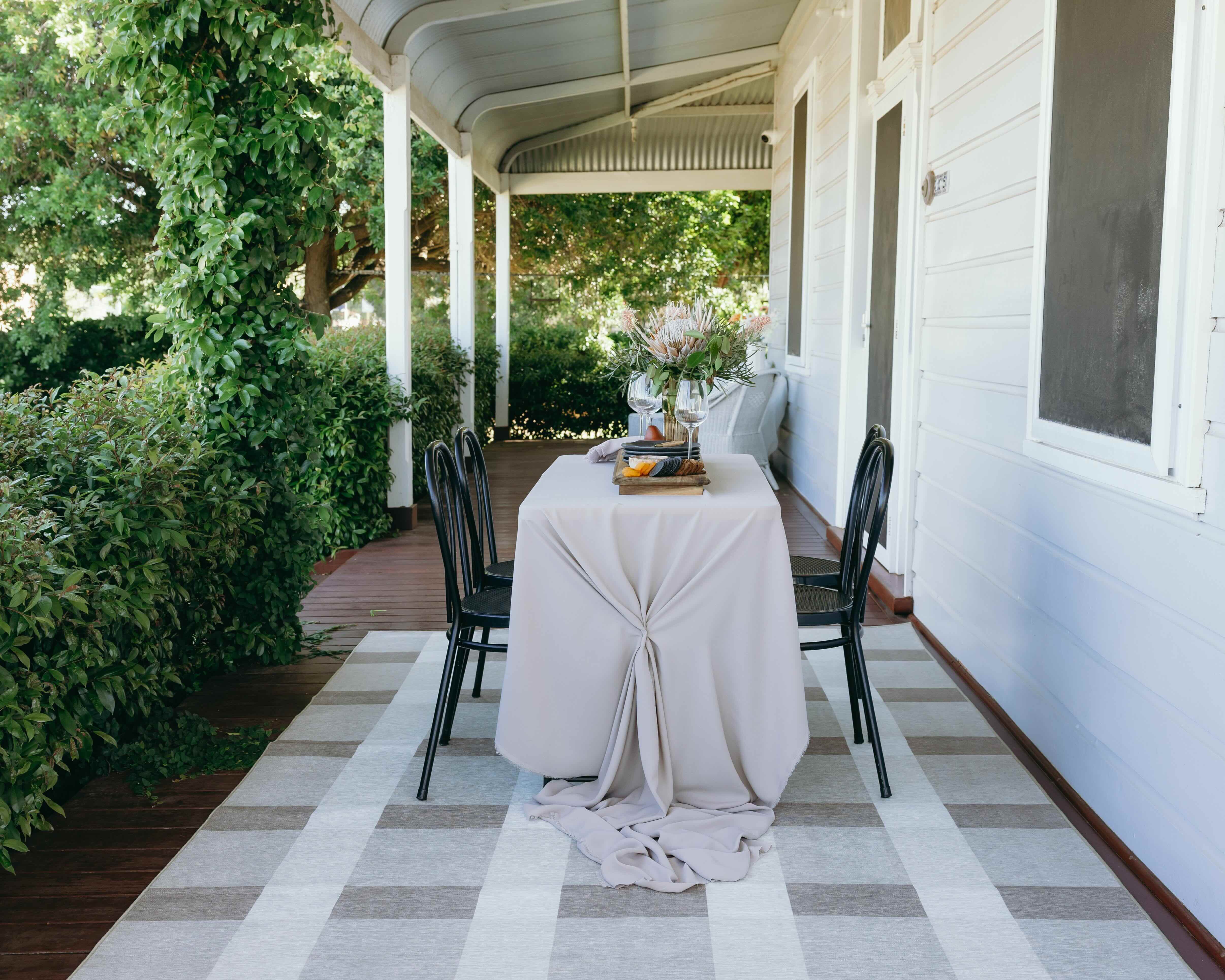 Jura Beige and Ivory Checkered Indoor Outdoor Rug - Image 7