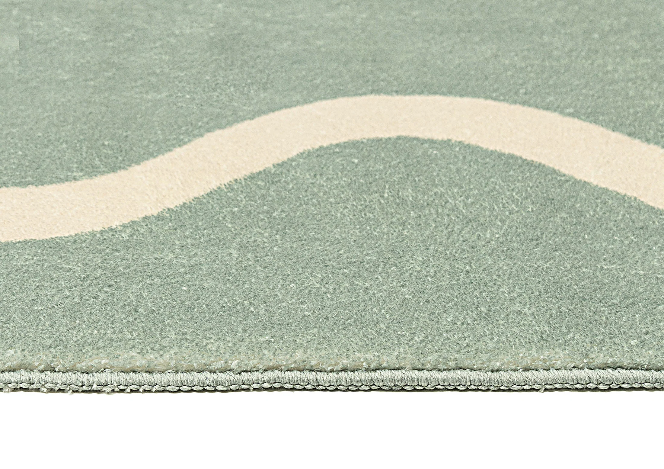 Kairo Green and Cream Wiggle Bordered Washable Rug - Image 16